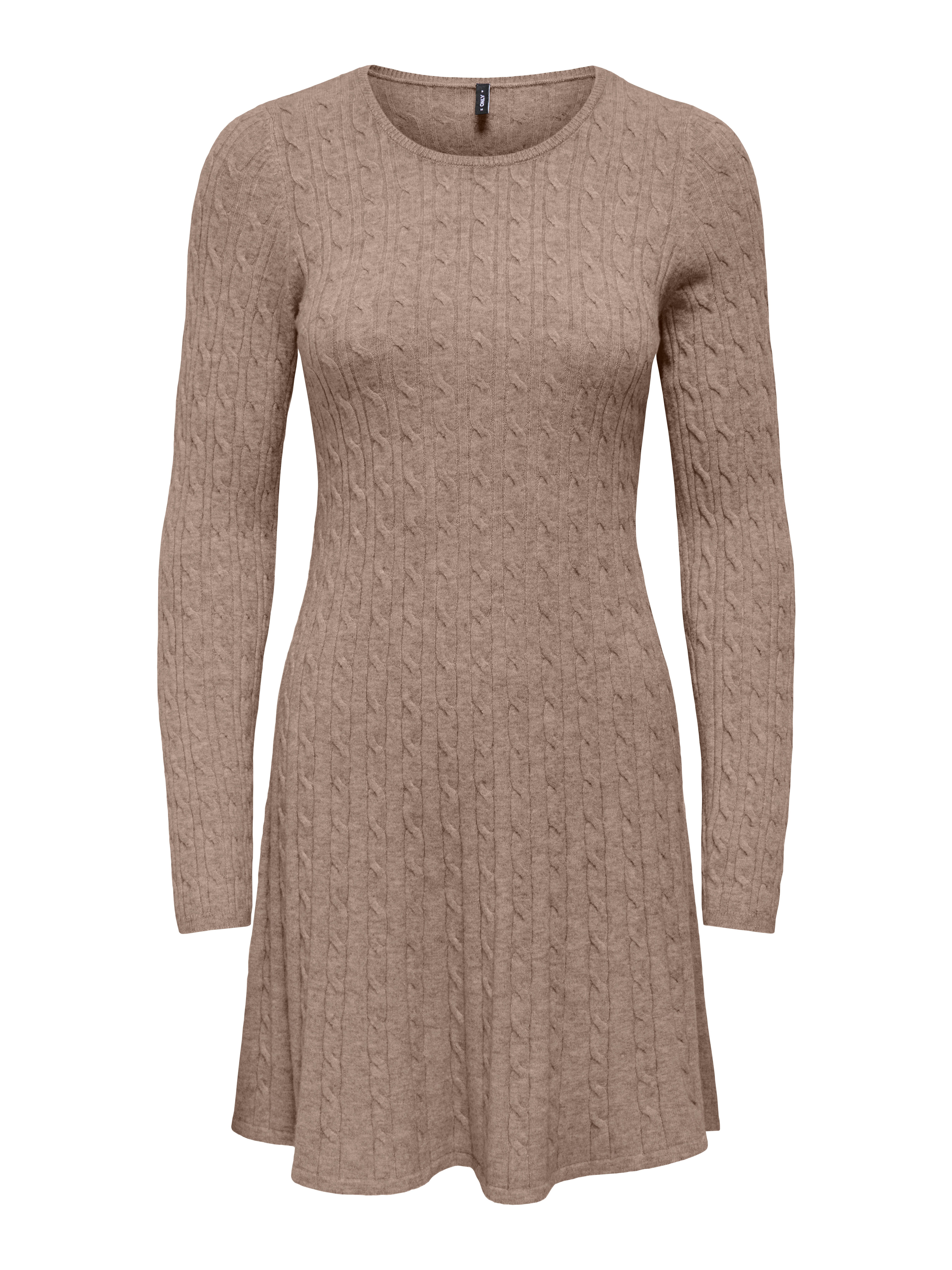 ONLY Strickkleid ONLIBI LS O-NECK CABLE DRESS CC KNT Viskosemischung, regular fit