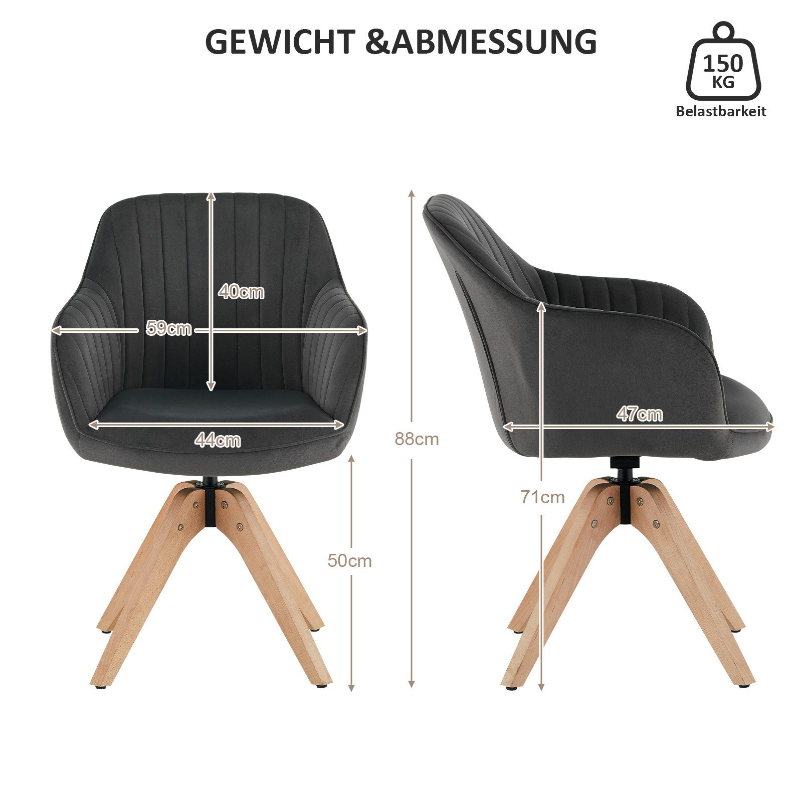 Ofcasa Esszimmerstuhl Samt gepolsterter Stuhl (1er günstig online kaufen