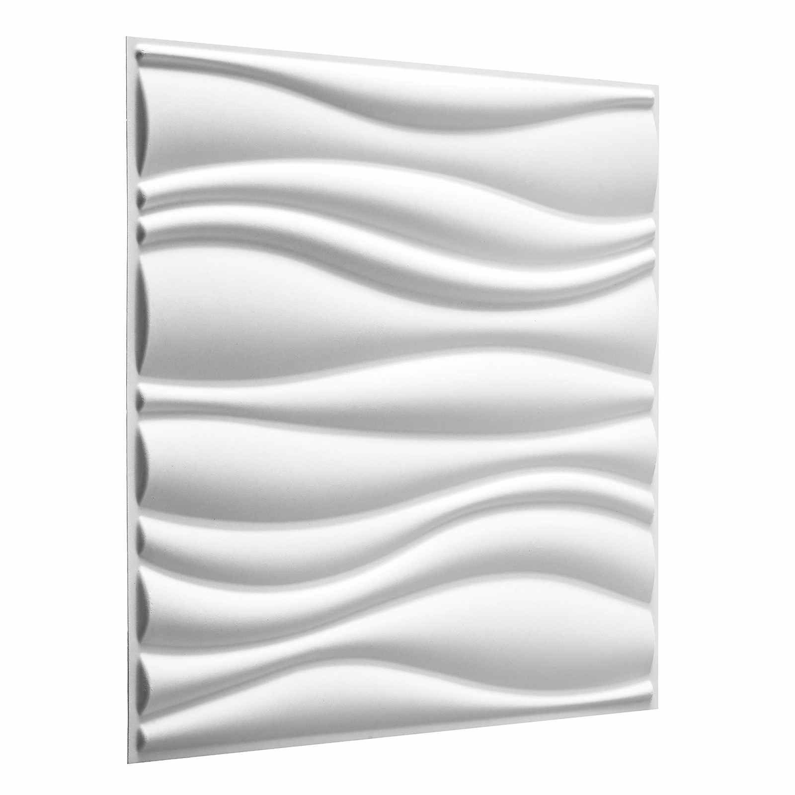 vidaXL Wandpaneel Wandpaneele 4 pcs 50 x 50 cm Weiß, (4-tlg)