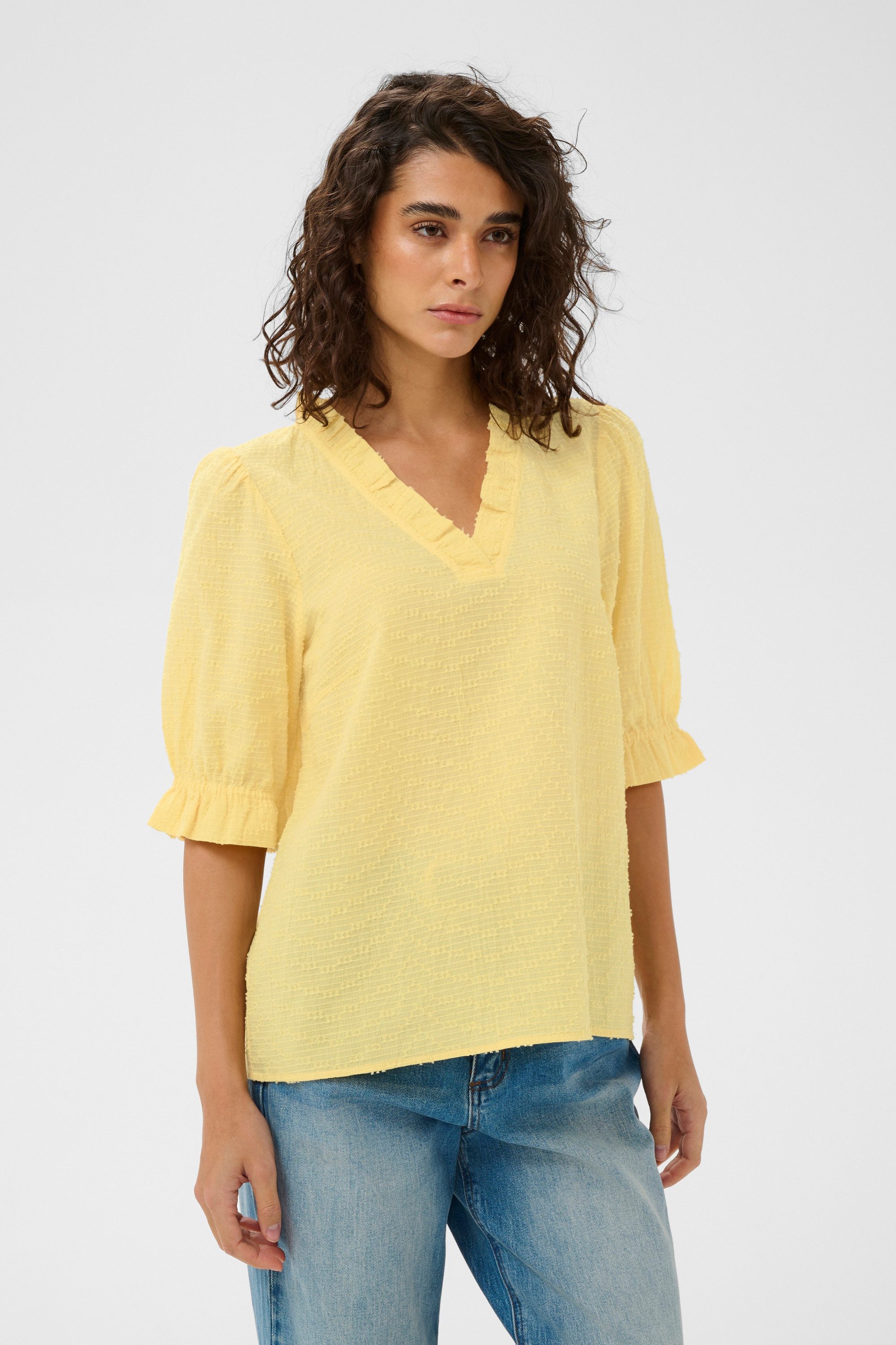 KAFFE Kurzarmbluse Kurzarm-Bluse KApenelope