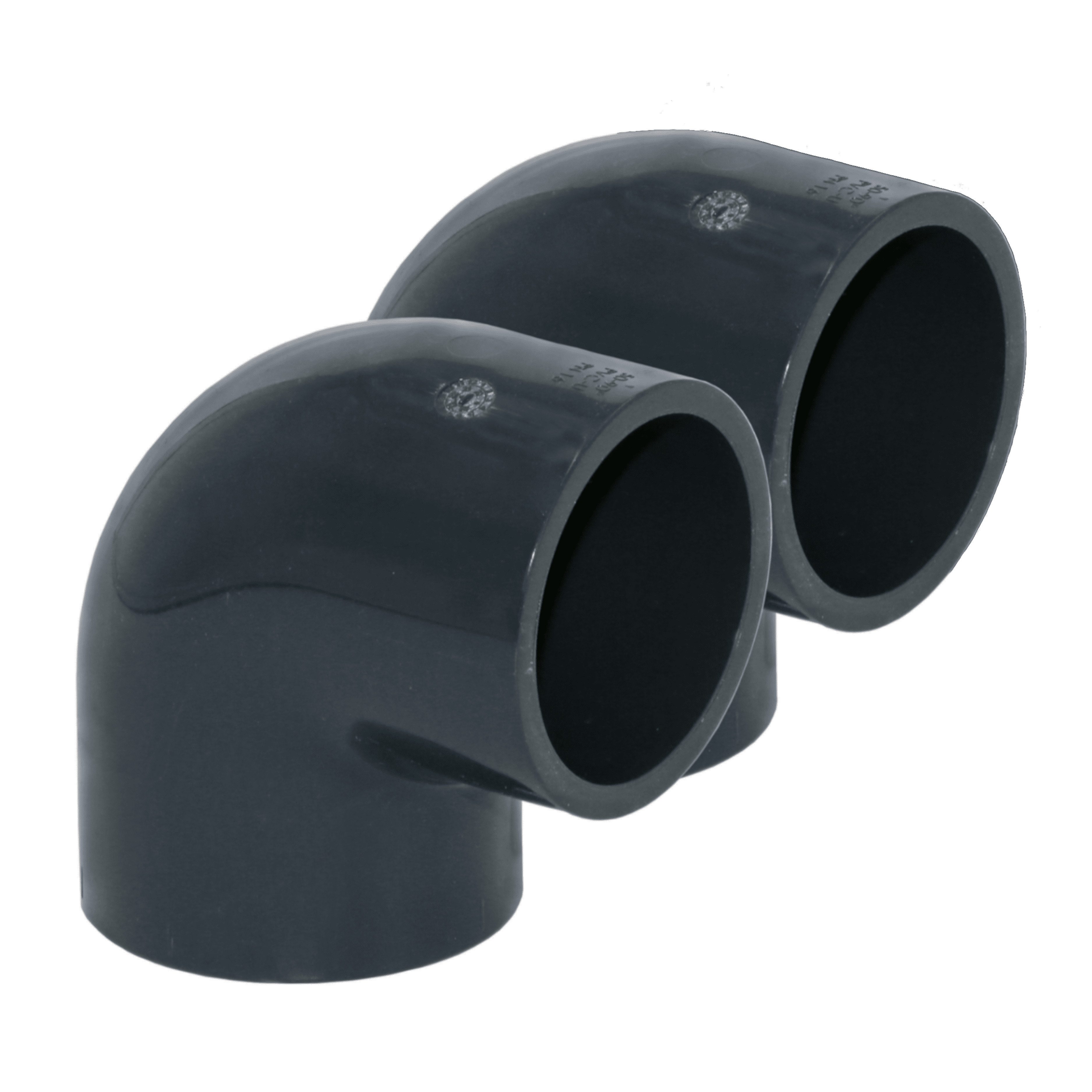 HAF Rohrverbinder 1-10x PVC Fitting Winkel 90° 50mm Klebemuffe Verrohrung PN16 Pool, Max. Arbeitsdruck 16 bar bei 20 C°