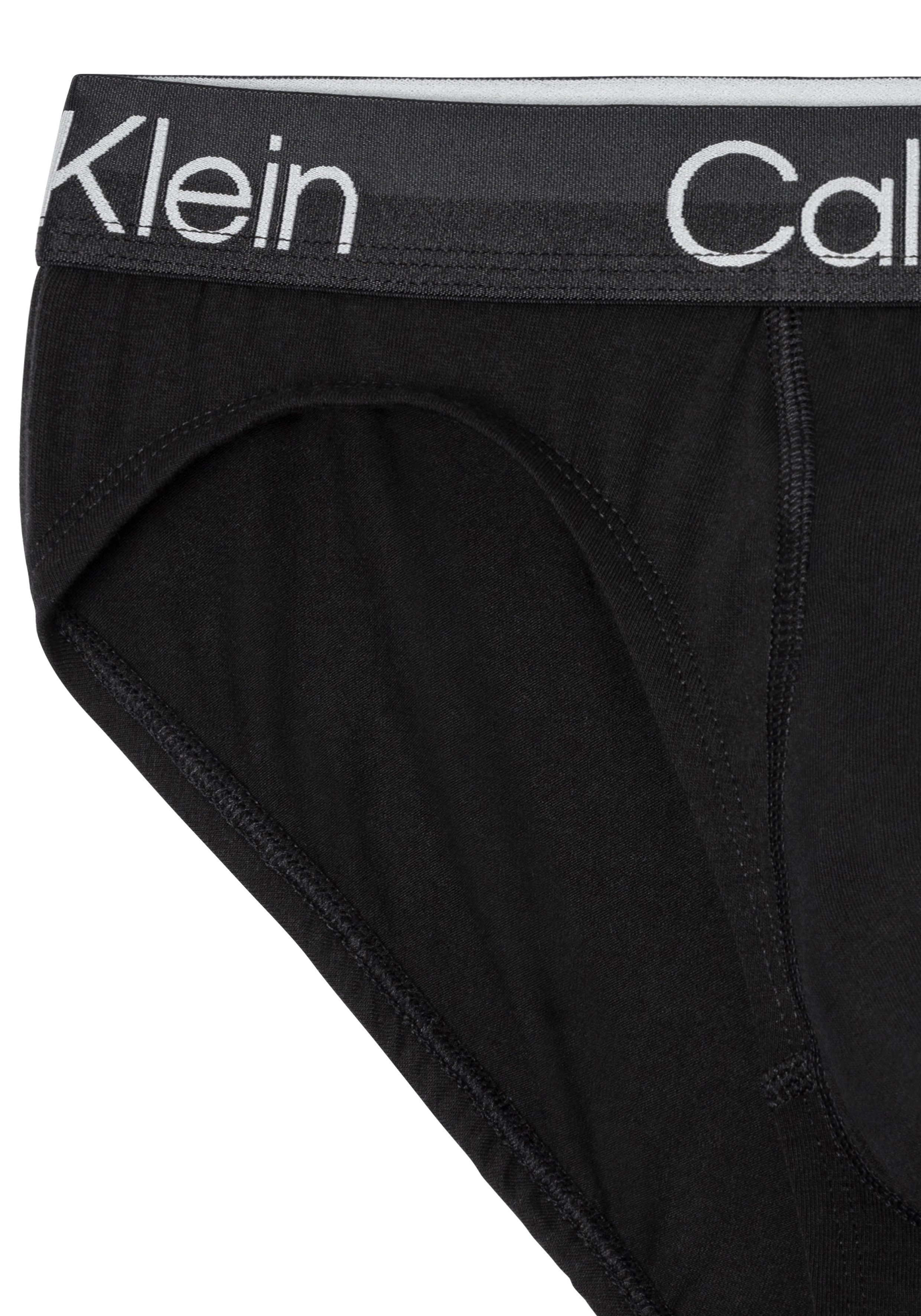 auf schwarz mit Slip 3-St) Bund Klein Logodruck Underwear (Packung, dem Calvin