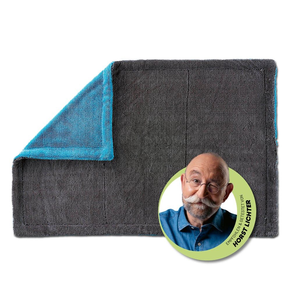 Lichterblitz Trockentuch Auto & Motorrad, fusselfreies, lackschonendes Auto Zubehör Mikrofasertuch (80% Polyester/ 20% PA, 90x60 cm, 1-tlg., Saugstarkes Auto Poliertuch 2-Seiten-Design, Auto Gadgets, 60 x 90 cm)