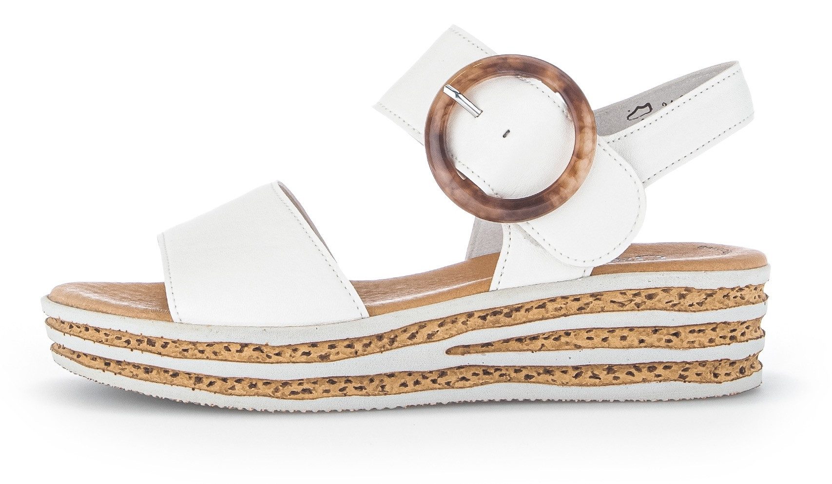 Gabor Keilsandalette, Sommerschuh, Riemchensandale, Klettverschluss unter der Zierschnalle