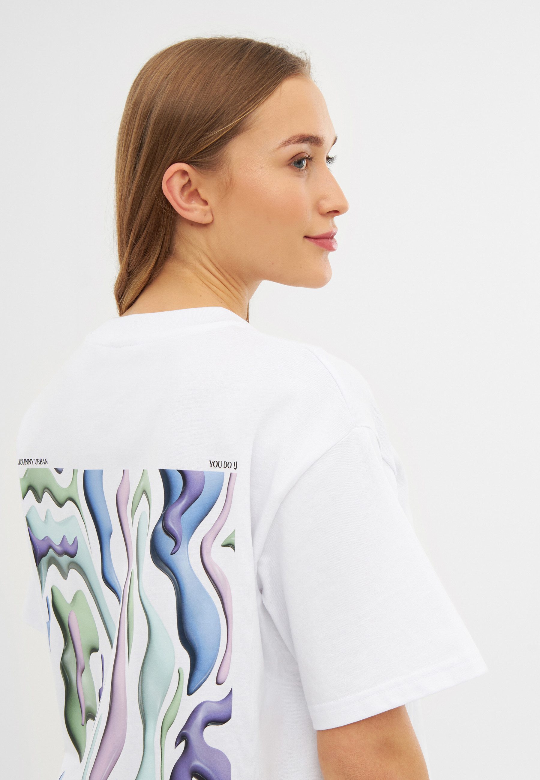 Johnny Urban T-Shirt Sammy Lava Print Fitted Oversize T-Shirt (1-tlg) Oversize Tshirt mit Rundhalsausschnitt und Back Print – Bild 3 von 5