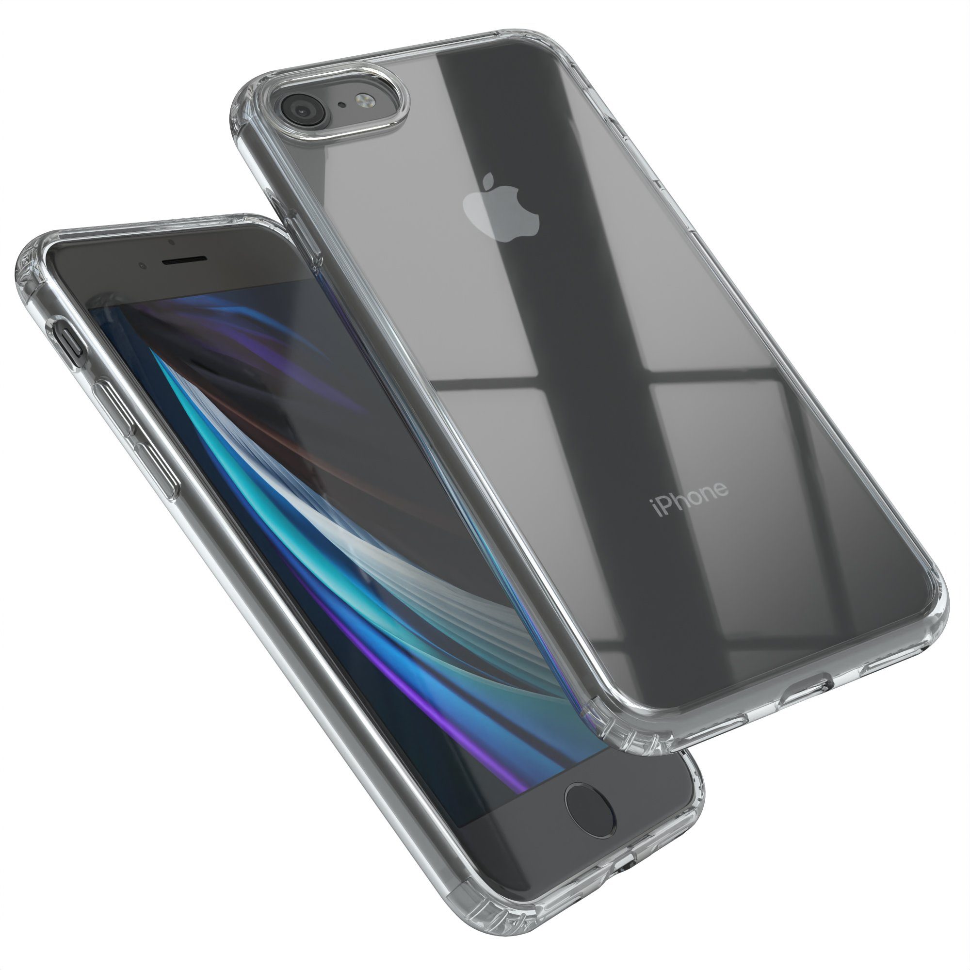 EAZY CASE Handyhülle Crystal Case für iPhone SE 2022/2020, iPhone 8/7 4,7  Zoll, Schutzhülle Kameraschutz Silikonhülle Transparent Handyhülle Slimcover