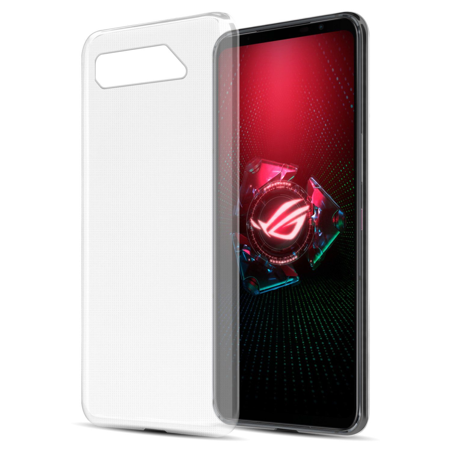 Cadorabo Handyhülle für Asus ROG Phone 5 Hülle Asus ROG Phone 5, Hülle TPU Silikon Handy Schutzhülle Slim Transparent Case Cover