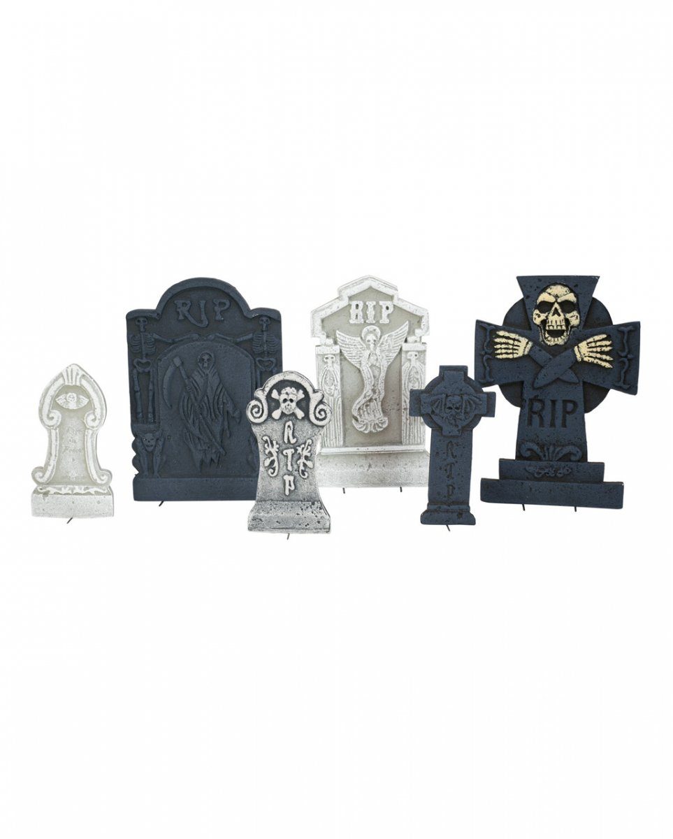 Mystic Horror-Shop Set Dekofigur Halloween Grabstein 6-teilig