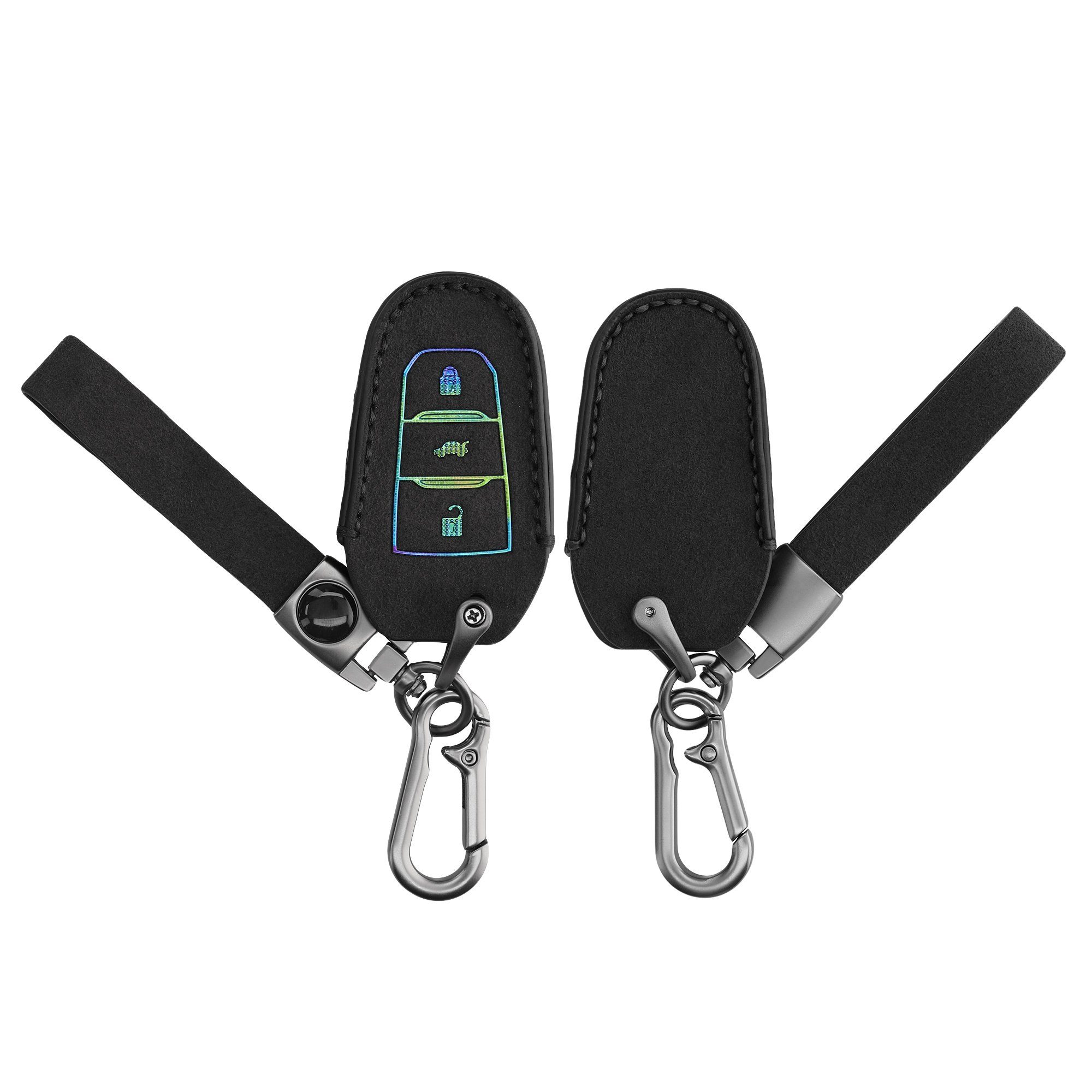 kwmobile Schlüsseltasche Autoschlüssel Kunstleder Hülle für Peugeot Citroen, Schlüsselhülle Schlüssel Case Cover