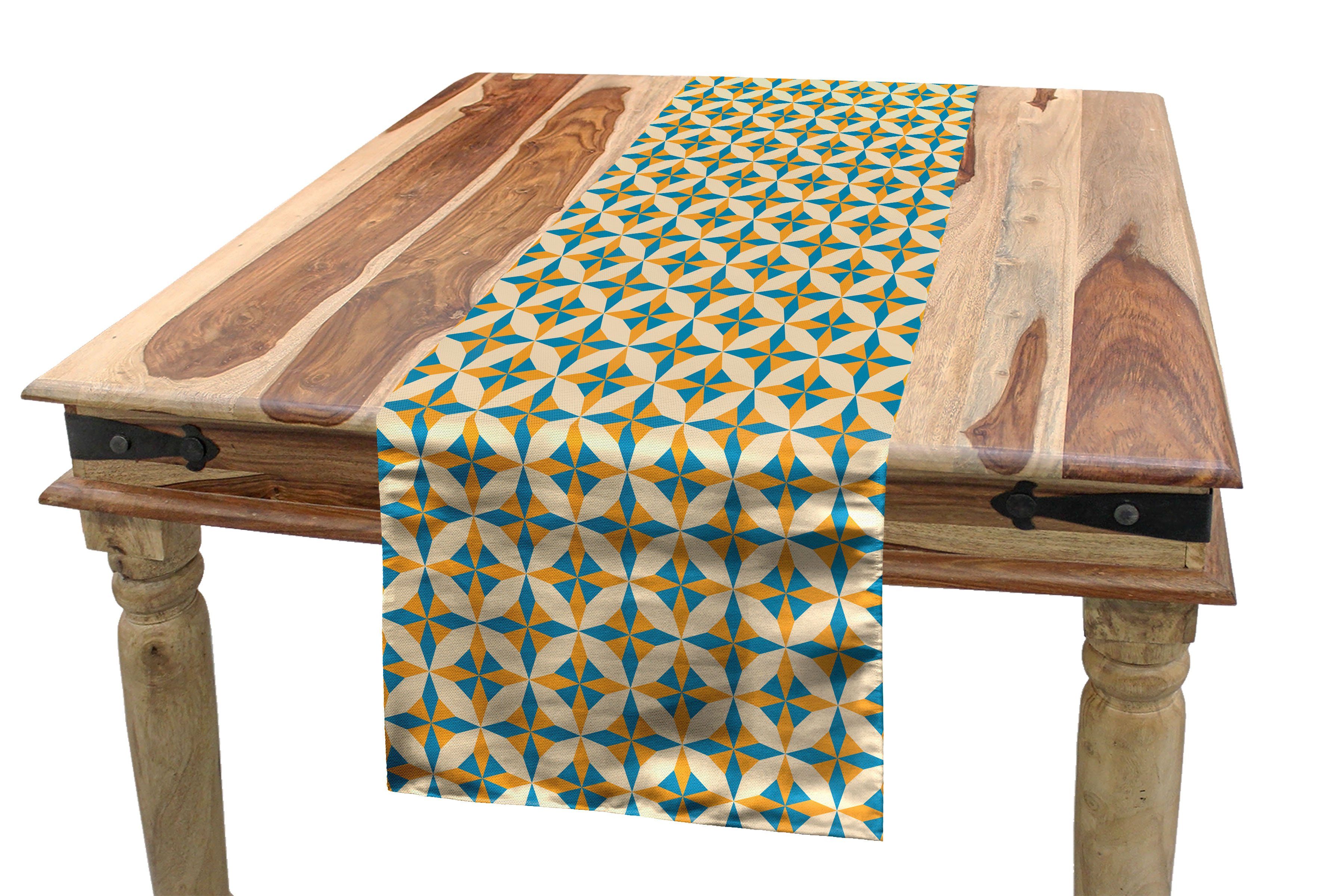 Küche Tischläufer Abstrakt Rechteckiger Origami Dekorativer Abakuhaus Tischläufer, Esszimmer Jahrgang