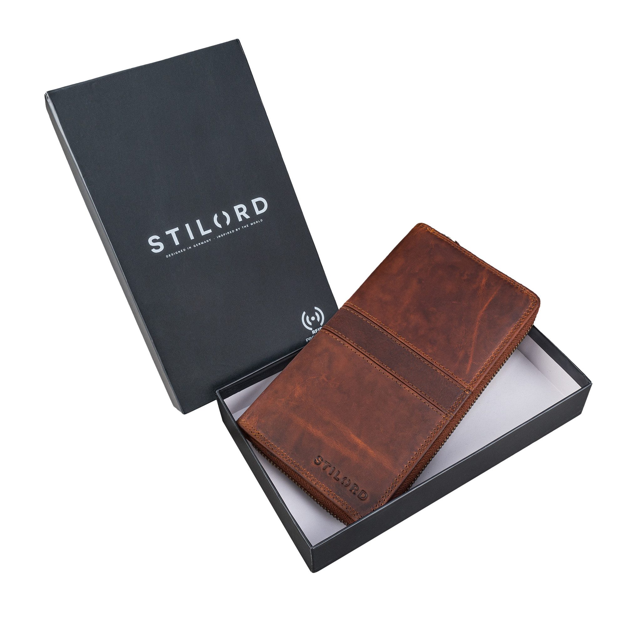 STILORD Geldbörse "Viola" Große Vintage Echtleder Geldbörse Damen 8 Kartenfächer & RFID