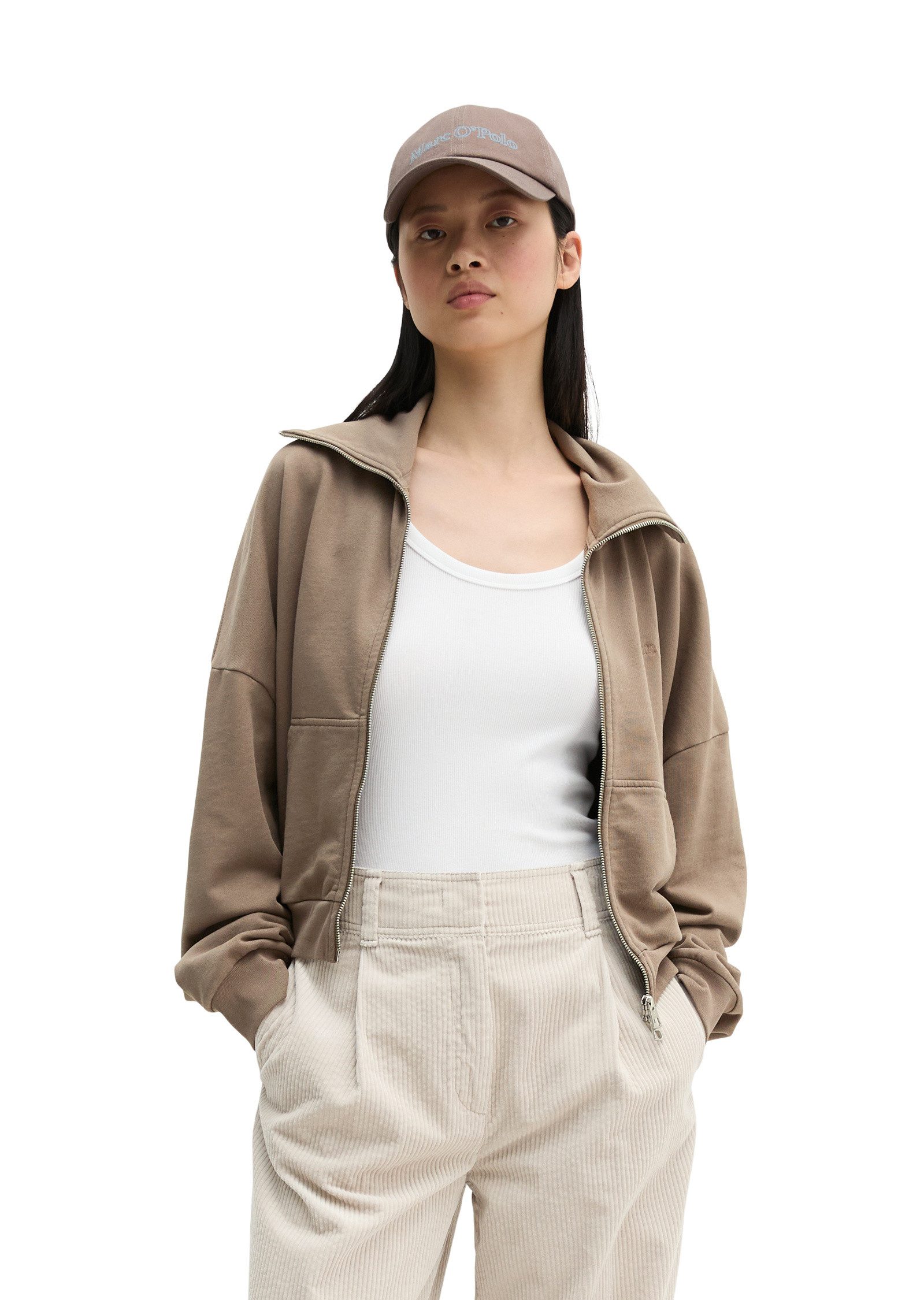 Marc O'Polo Sweatjacke mit recycelter Baumwolle