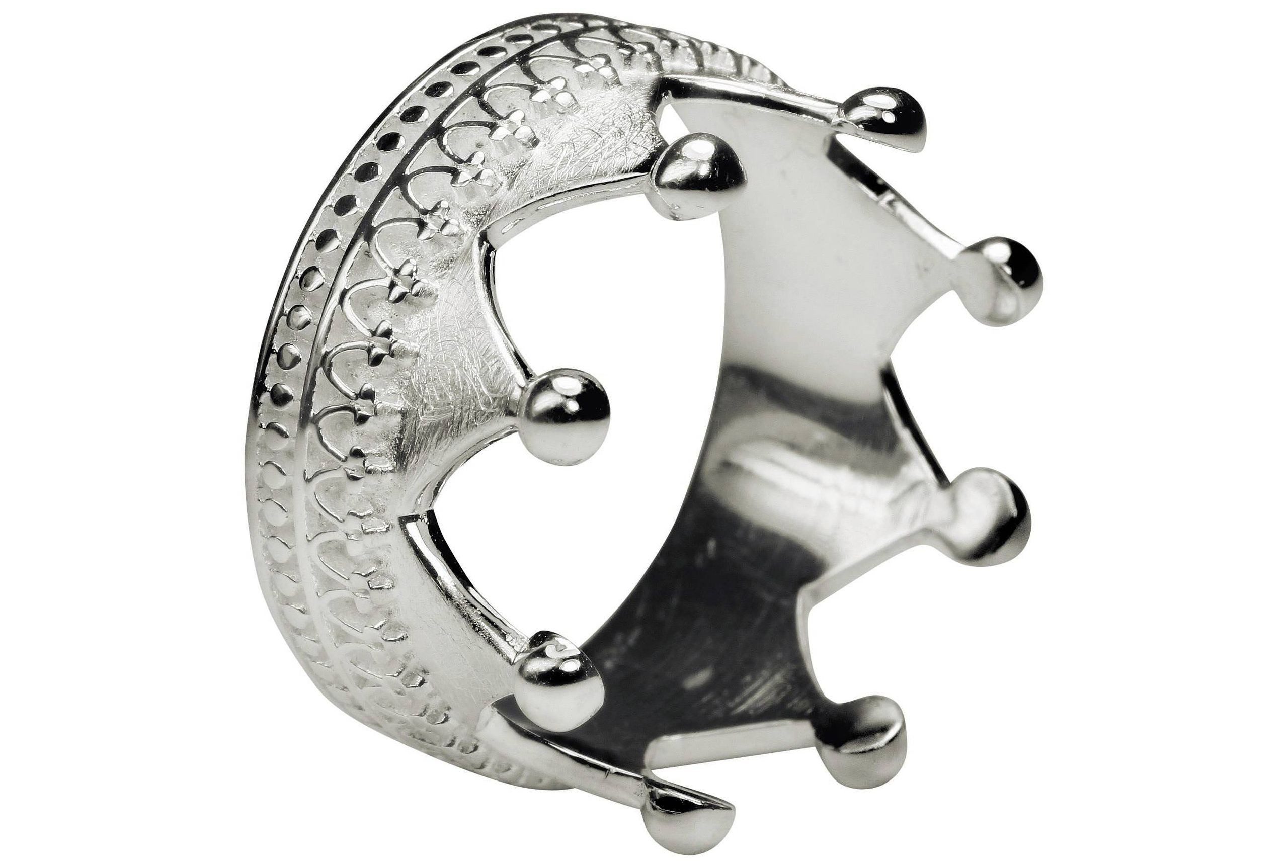 SILBERMOOS Silberring Kronenring mit Ornament, 925 Sterling Silber