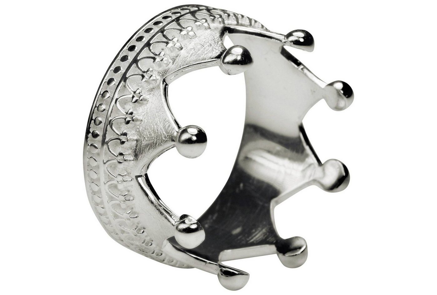 SILBERMOOS Silberring Kronenring mit Ornament, 925 Sterling Silber