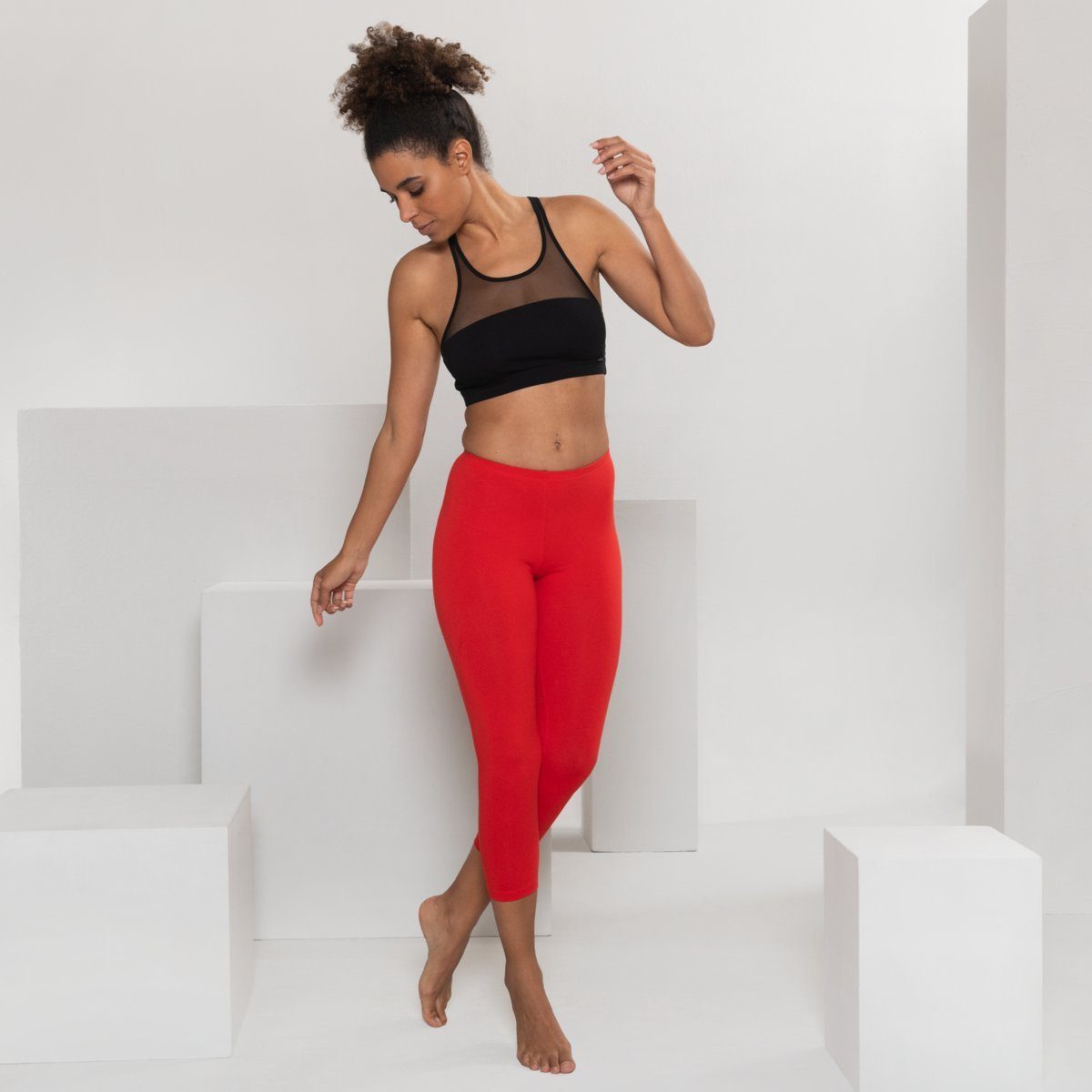 LIVING CRAFTS Leggings CLARA Vielseitige Leggings in angesagter 7/8-Länge True Red