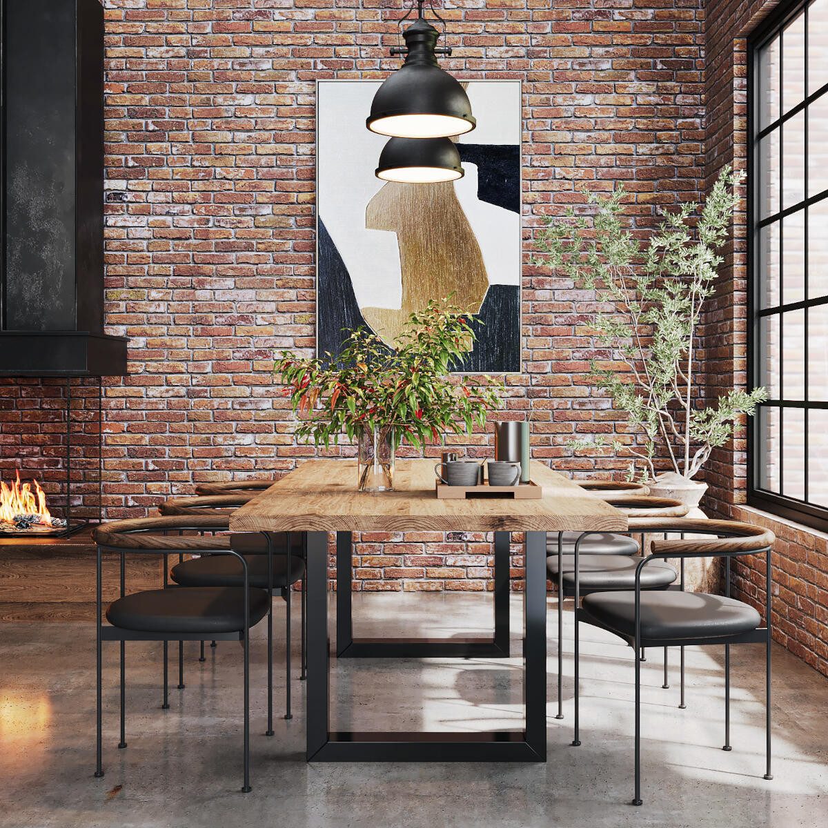 Rellgo Esstisch Steffi, wasserabweisender Küchentisch, stilvoller Eichentisch, robuster Holztisch, 180 x 100 cm