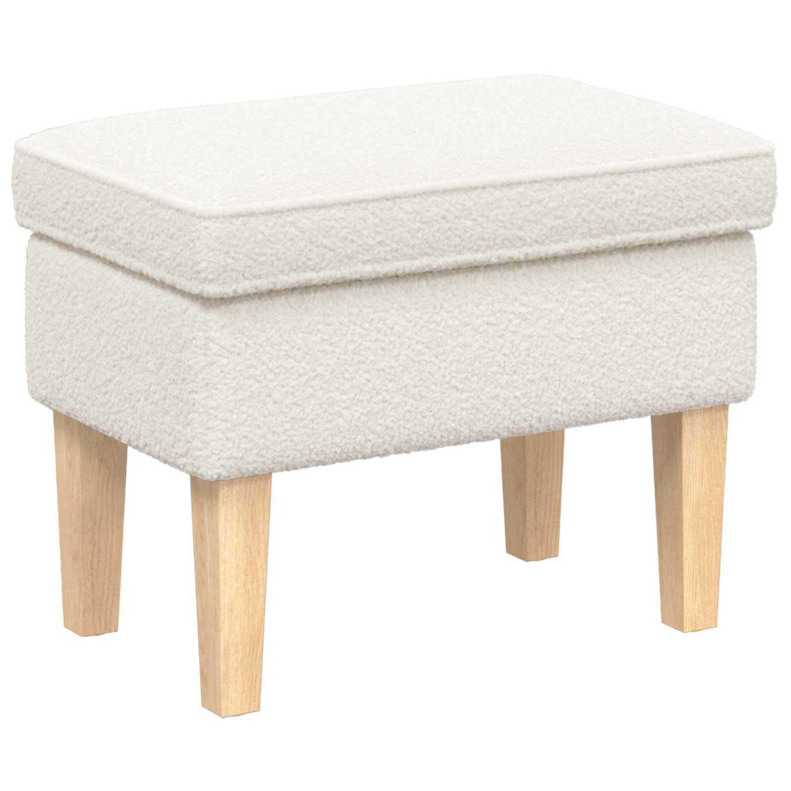 vidaXL Hocker Creme 55 x 35 x 41 cm Bouclé (1 St)