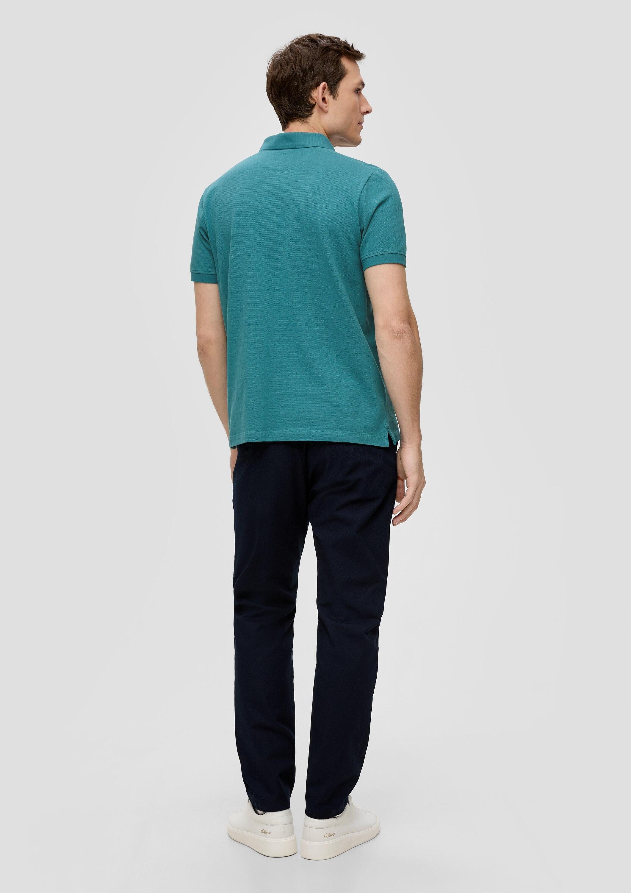 s.Oliver Kurzarmshirt Polo-Shirt Poloshirt aus Baumwollpiqué