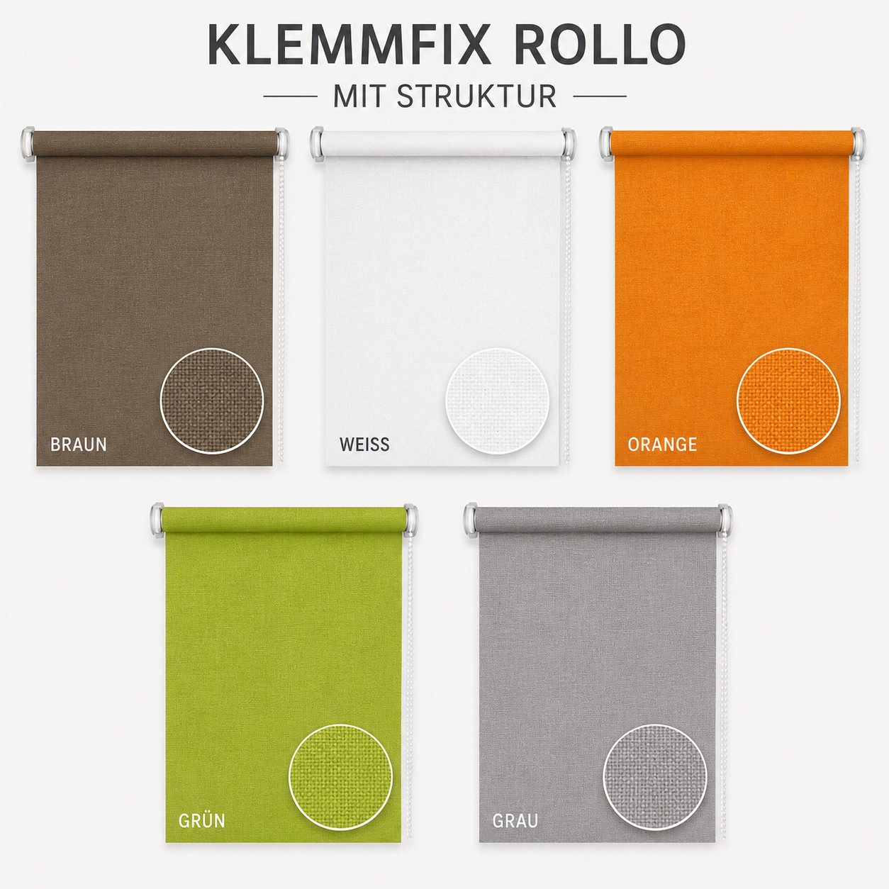 Seitenzugrollo Rollo für Fenster ohne Bohren Klemmfix, Plisseeonline, blickdicht, Klemmfix, freihängend, Klemmfix – Bild 3 von 4