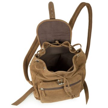 Hamosons Cityrucksack Kleiner Lederrucksack, Cityrucksack, Büffel-Leder, Braun, Hamosons 511