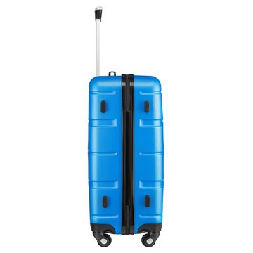 Zelsius Kofferset Koffer Set 3 Stück, Blau, ABS Hartschalenkoffer mit Zahlenschloss, 4 Rollen, (Set, 3 teiliges Kofferset)