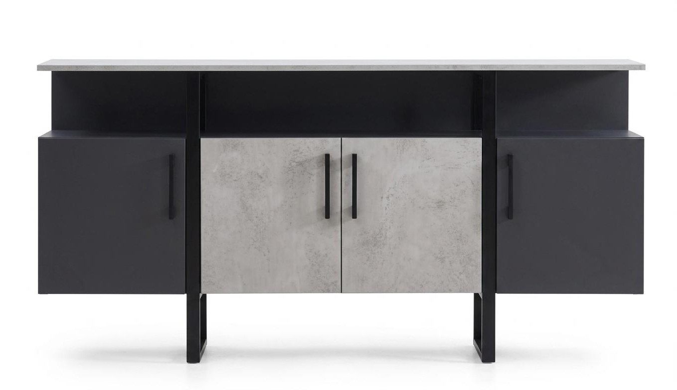 Xlmoebel Sideboard Moderner grauer Sideboard mit 4 Türen für das Arbeitszimmer (1 St), Made in Europa