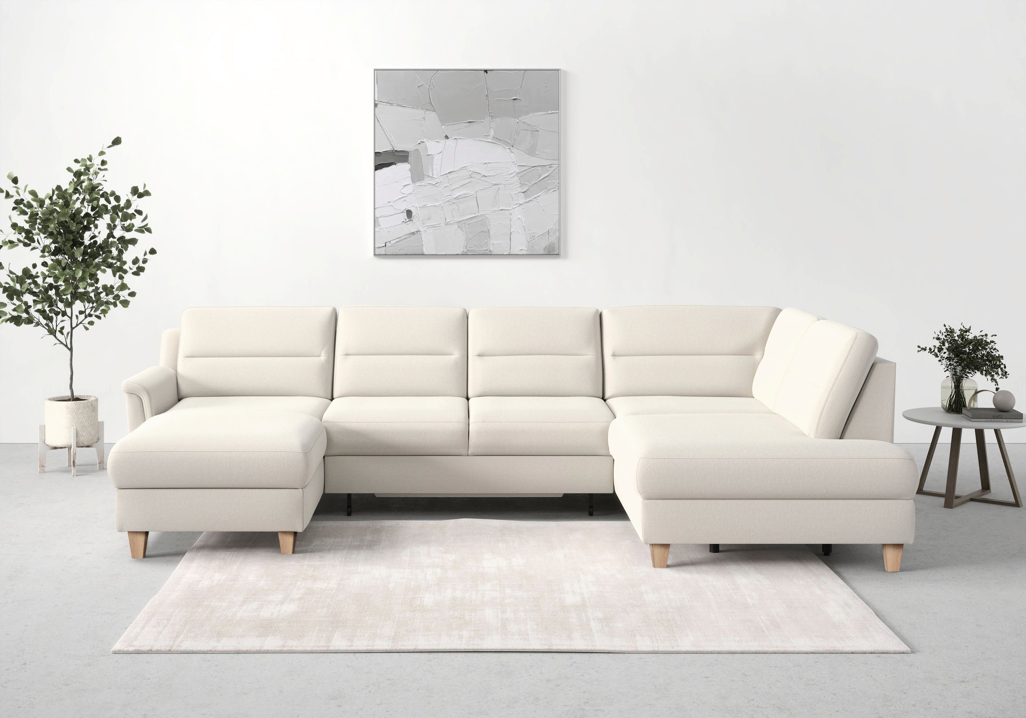 sit&more Wohnlandschaft Farö U-Form, inklusive Federkern, wahlweise mit Bettfunktion und Bettkasten