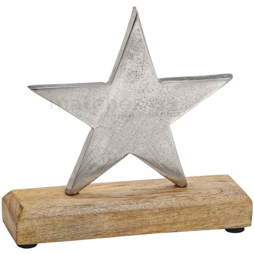 matches21 HOME & HOBBY Dekofigur Stern Holz & Metall Weihnachten 17 cm (1 S günstig online kaufen