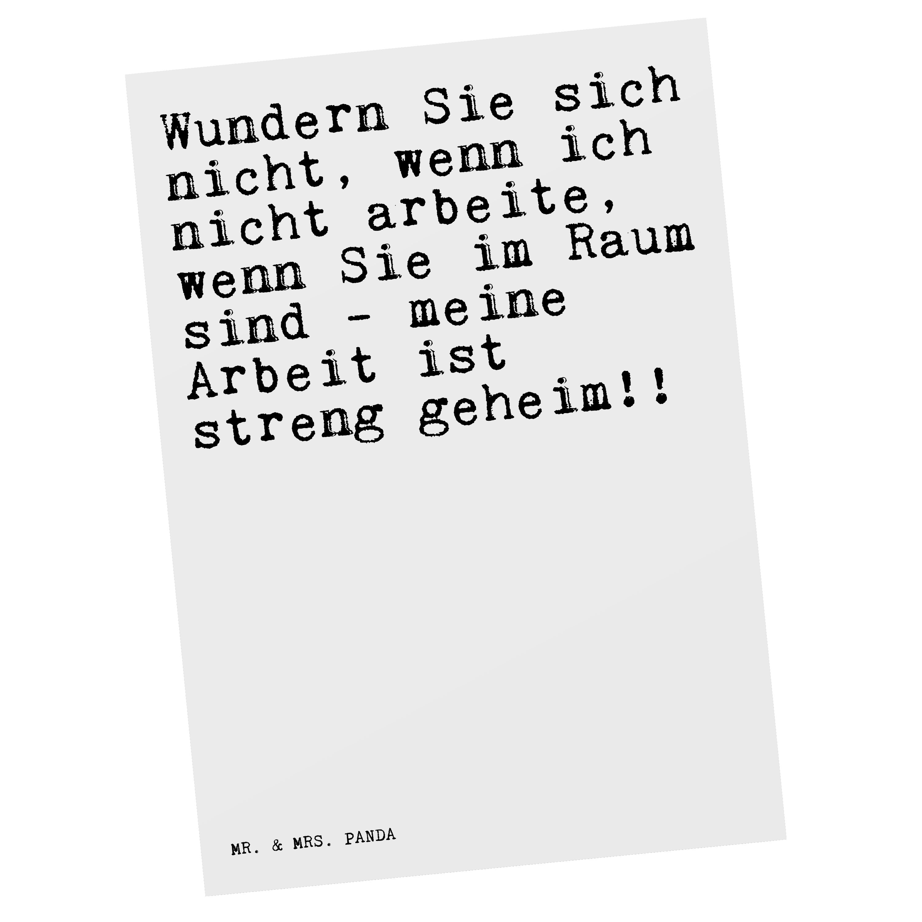 Mr. & Mrs. Panda Postkarte »Wundern Sie sich nicht,... Weiß