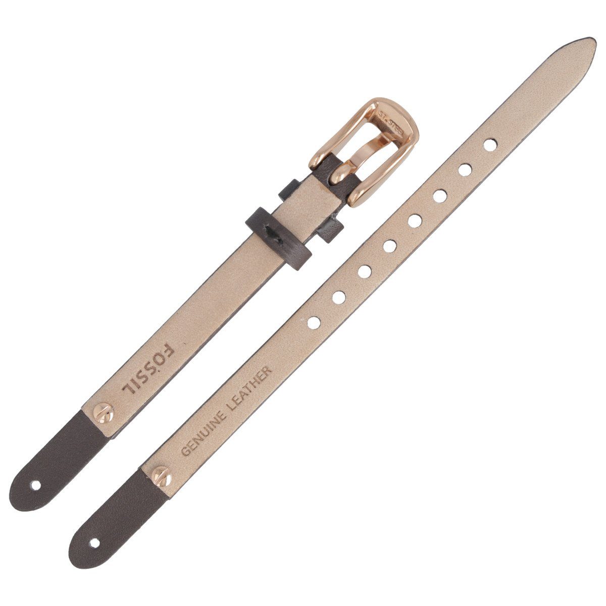 Fossil Uhrenarmband 8mm Leder Braun ES-3862 LB-ES3862