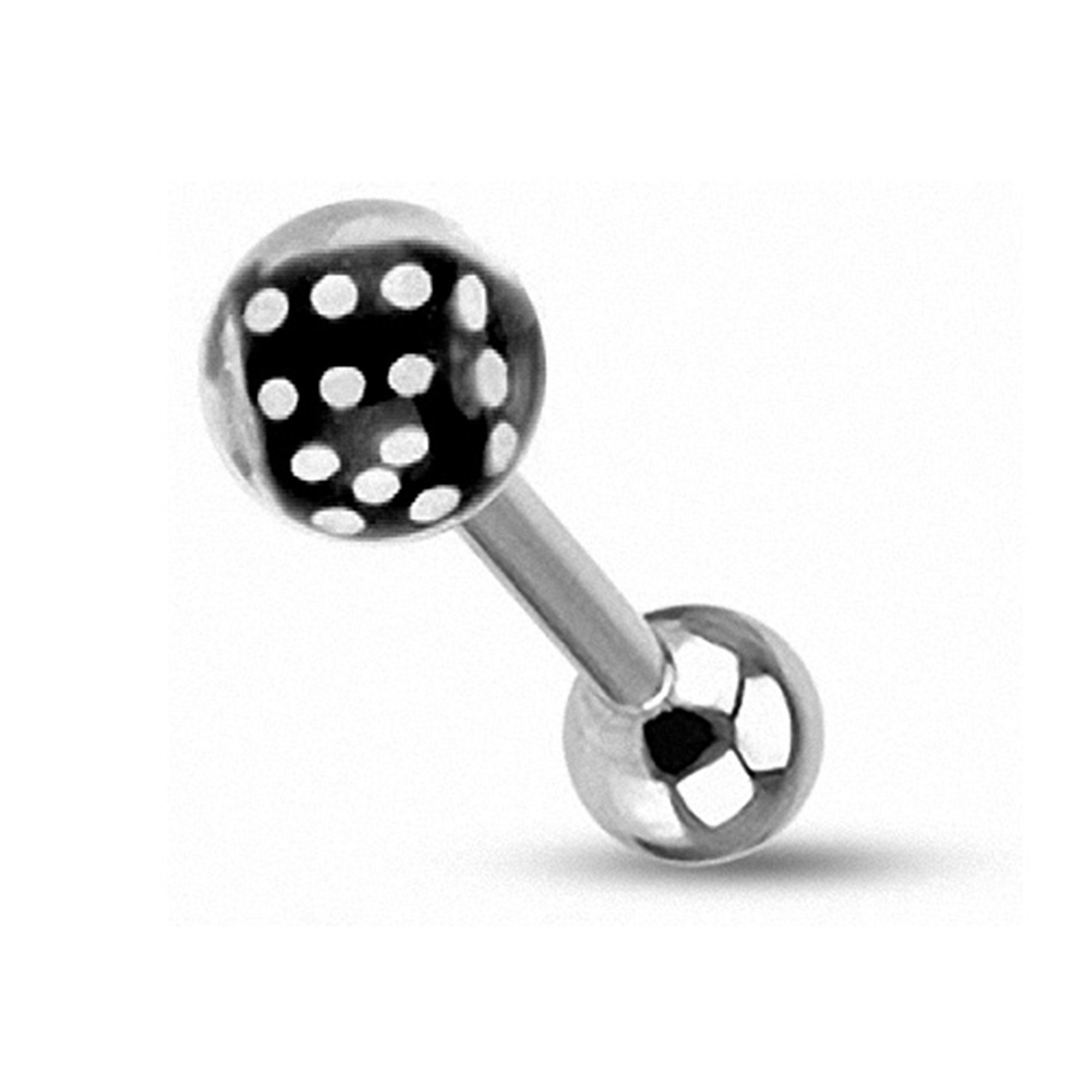 Taffstyle Piercing-Set Zungenpiercing Ohr Kugel Ball Würfel Inlay, Piercingfaktor Barbell Hantel Stecker Intim Brust Ohr Tragus Helix Schwarz | Piercings