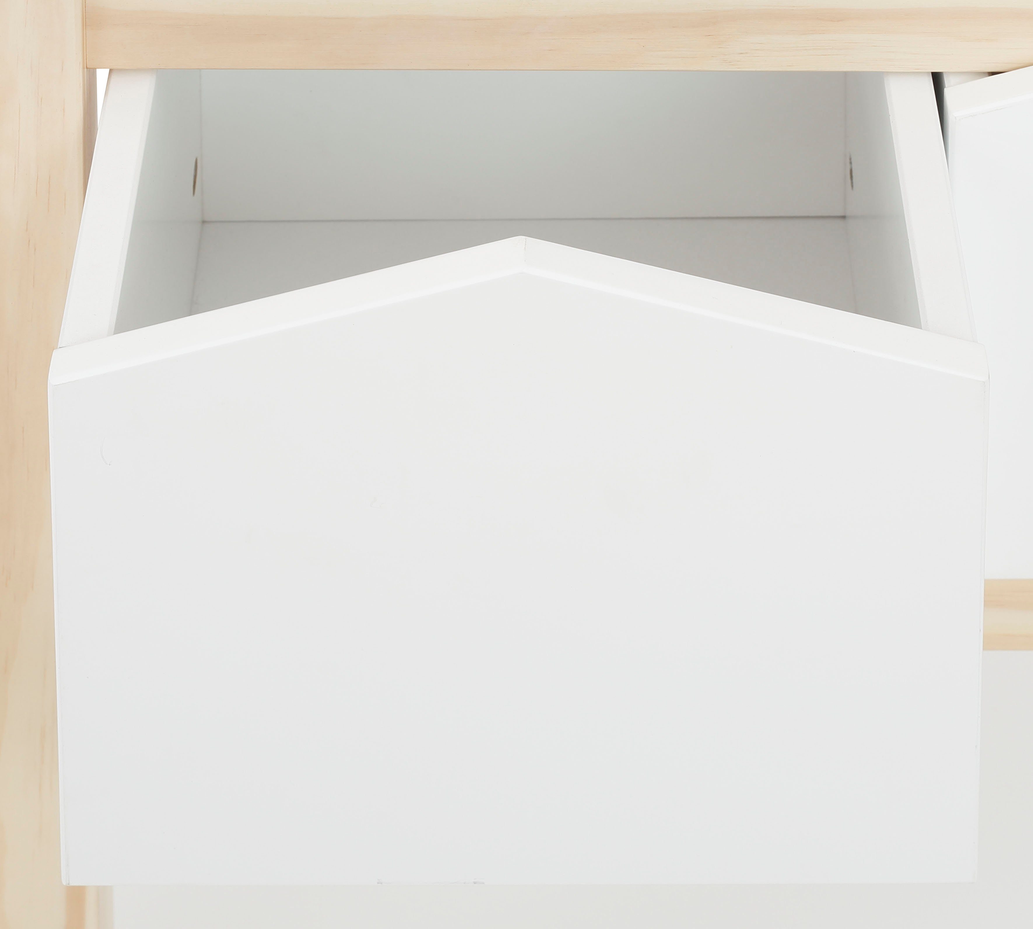Lüttenhütt Kinderregal Meentje, Boxen MDF, aus weiß/natur 59,5 Einlegeböden Breite Boxen, und Bücherregal,2 cm