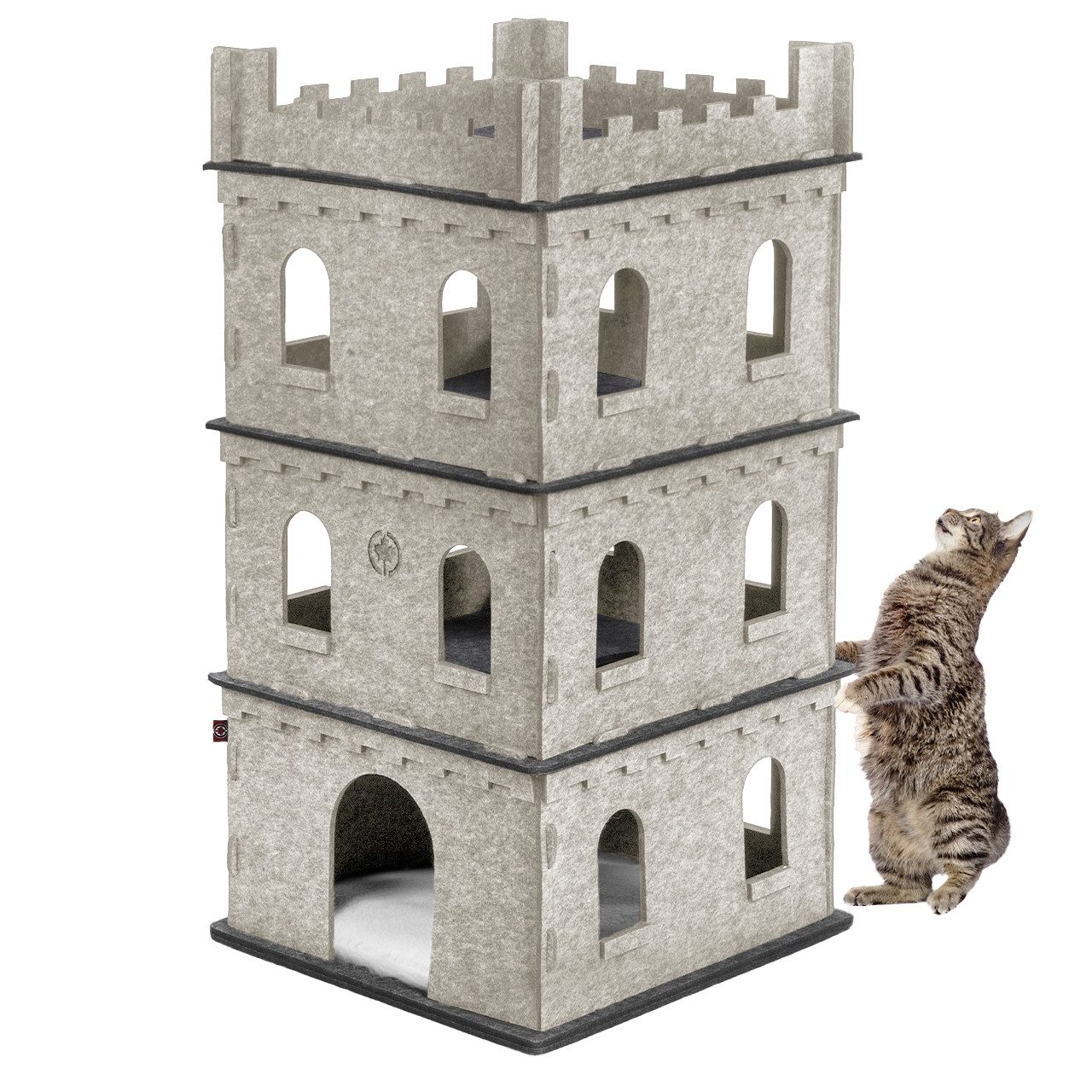 Tierhaus Premium Katzenburg Filz "Felty Fort" Katzenhaus