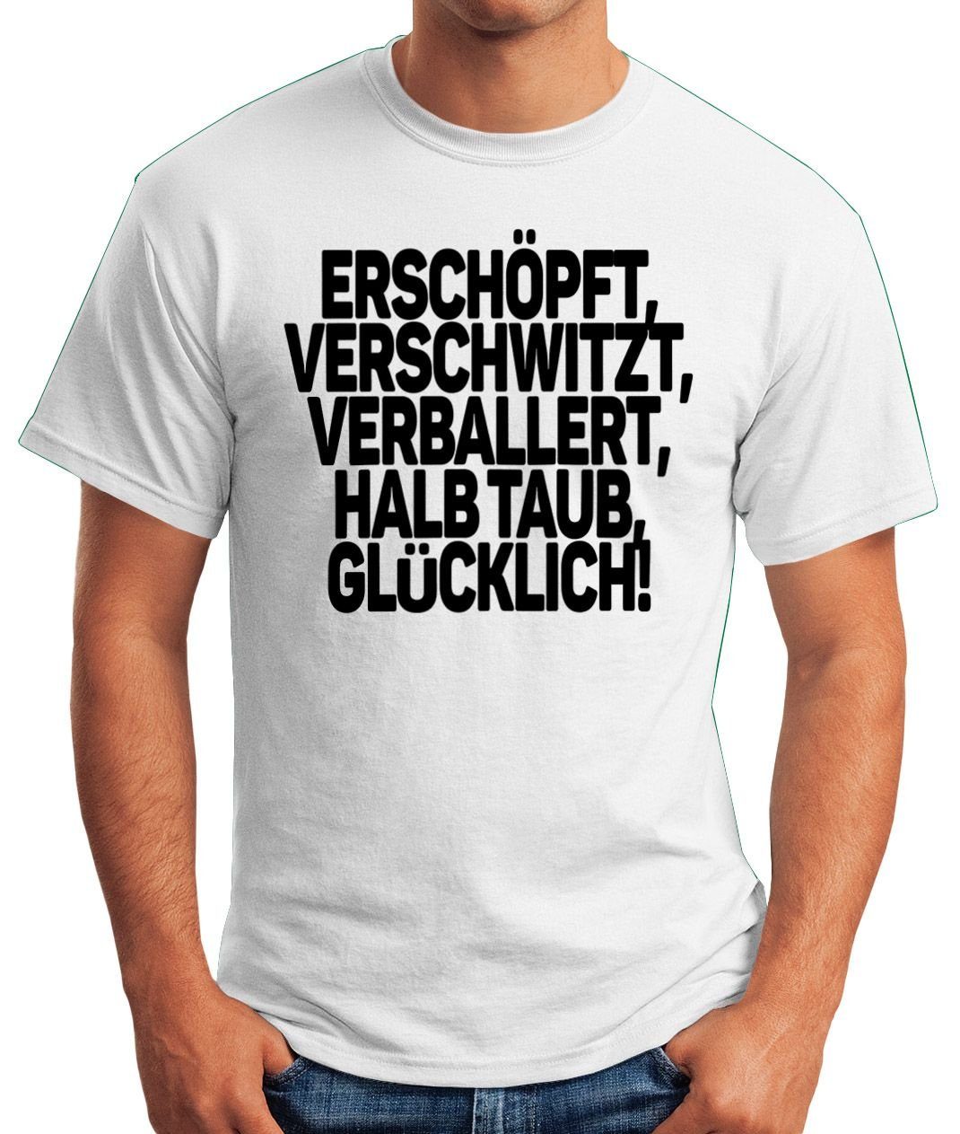 MoonWorks Print-Shirt Herren T-Shirt Spruch Erschöpft günstig online kaufen
