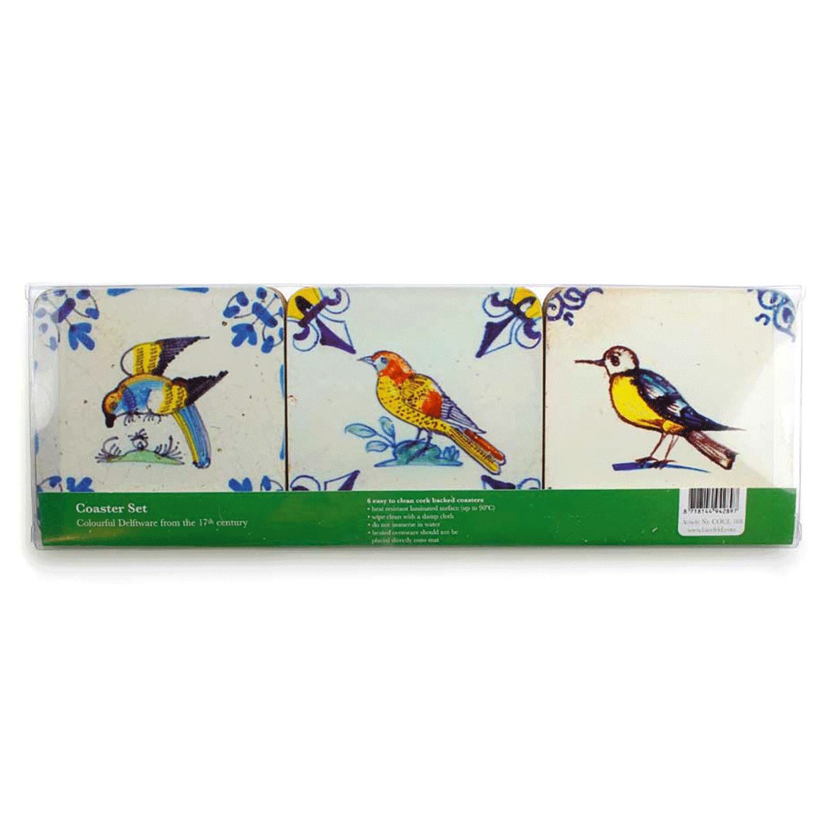 Getränkeuntersetzer Untersetzer-Set Delfter Dekor »Vögel«.