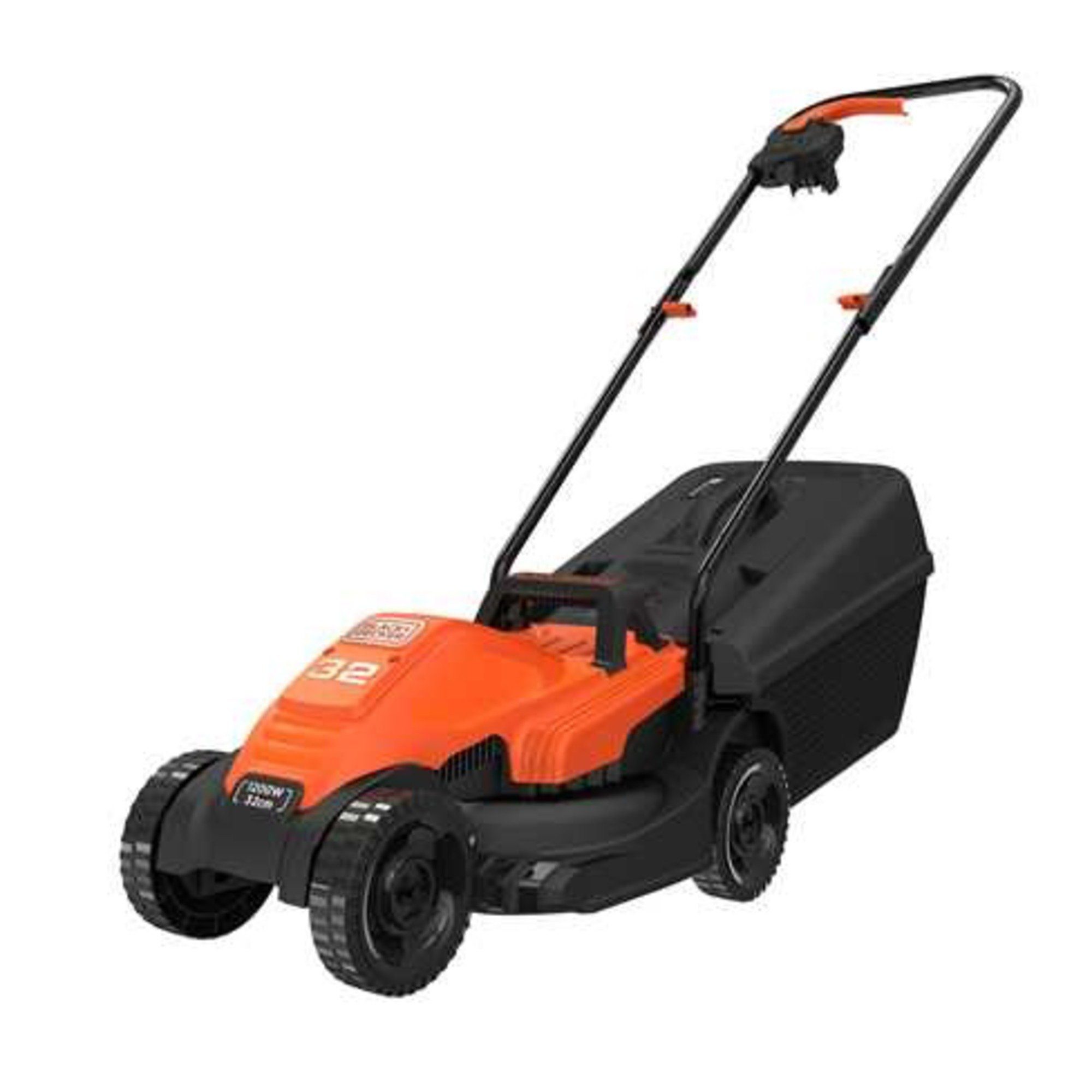 Black + Decker Elektrorasenmäher BLACK+DECKER Rasenmäher BEMW451-QS, 32cm, (1.200, 32 cm Schnittbreite, (1.200 Watt)