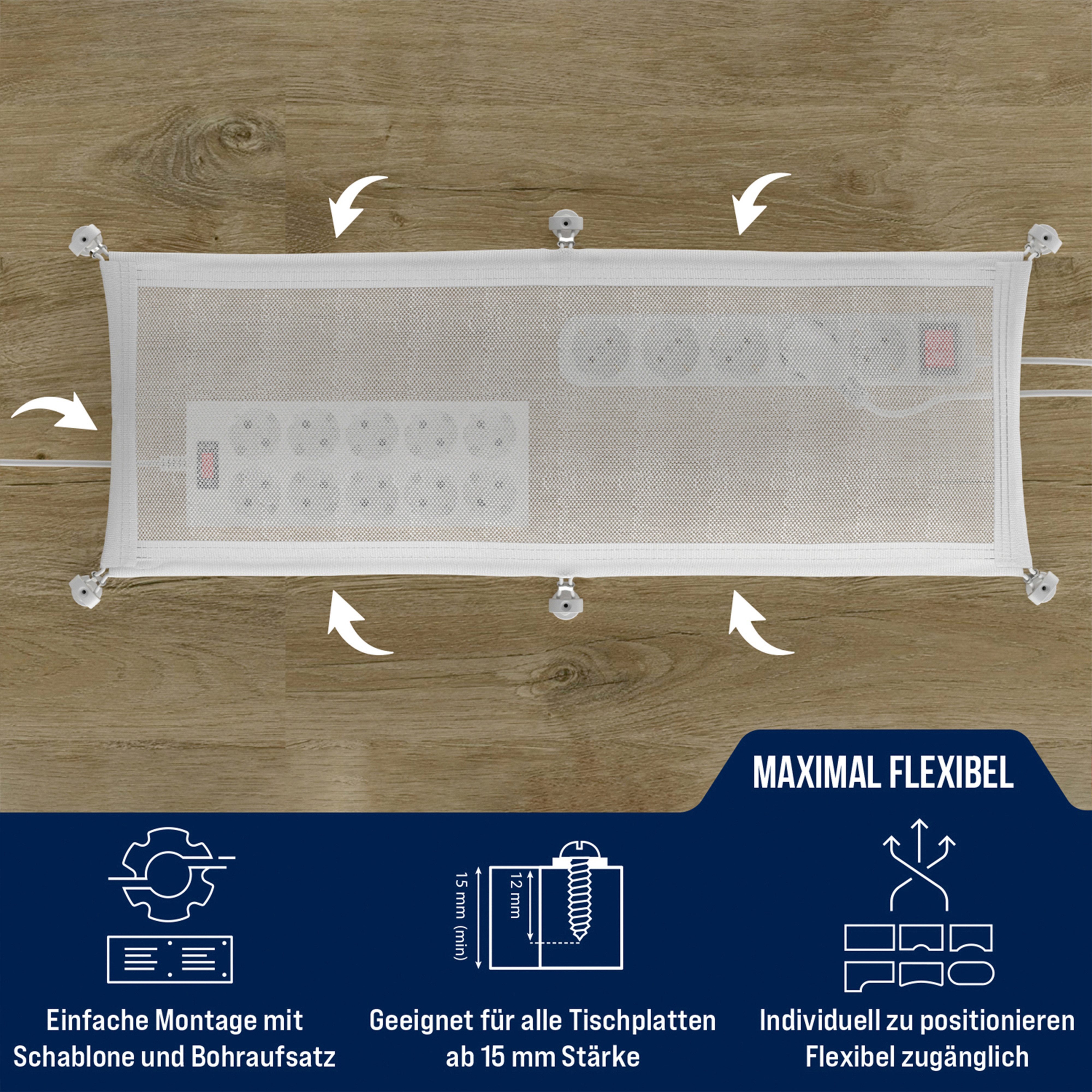 Ultimate Setup Kabelkanal Kabelnetz Schreibtisch für ideales Kabelmanagement, Flexibel, Belastbar