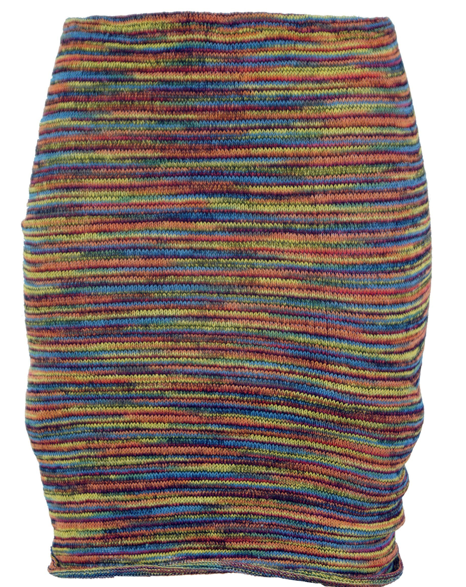 Guru-Shop Minirock Minirock, Boho Strickrock, Ethnorock - regenbogen alternative Bekleidung