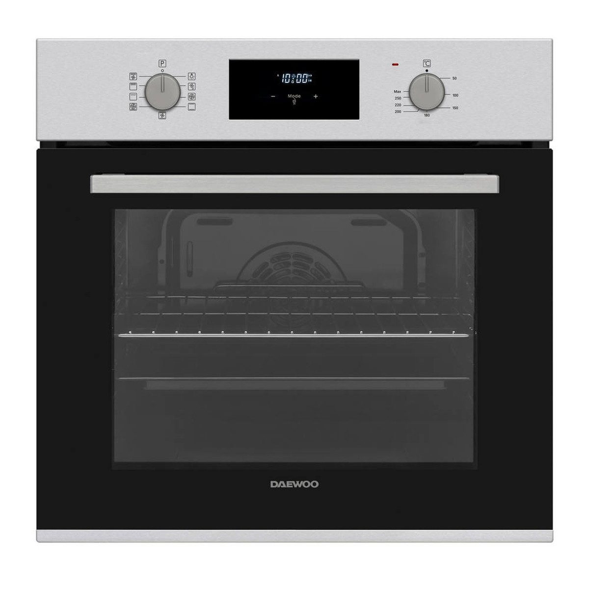 Daewoo Einbaubackofen, mit Teleskopauszug nachrüstbar, easyClean, AntiFingerprint Oberfläche, Heißluft, Pizza Stufe