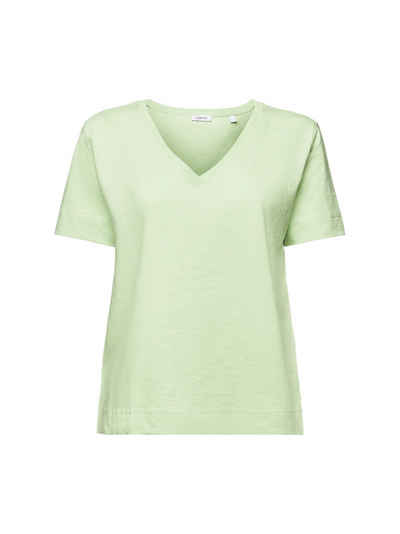 Esprit T-Shirt Jersey-T-Shirt mit V-Ausschnitt (1-tlg)