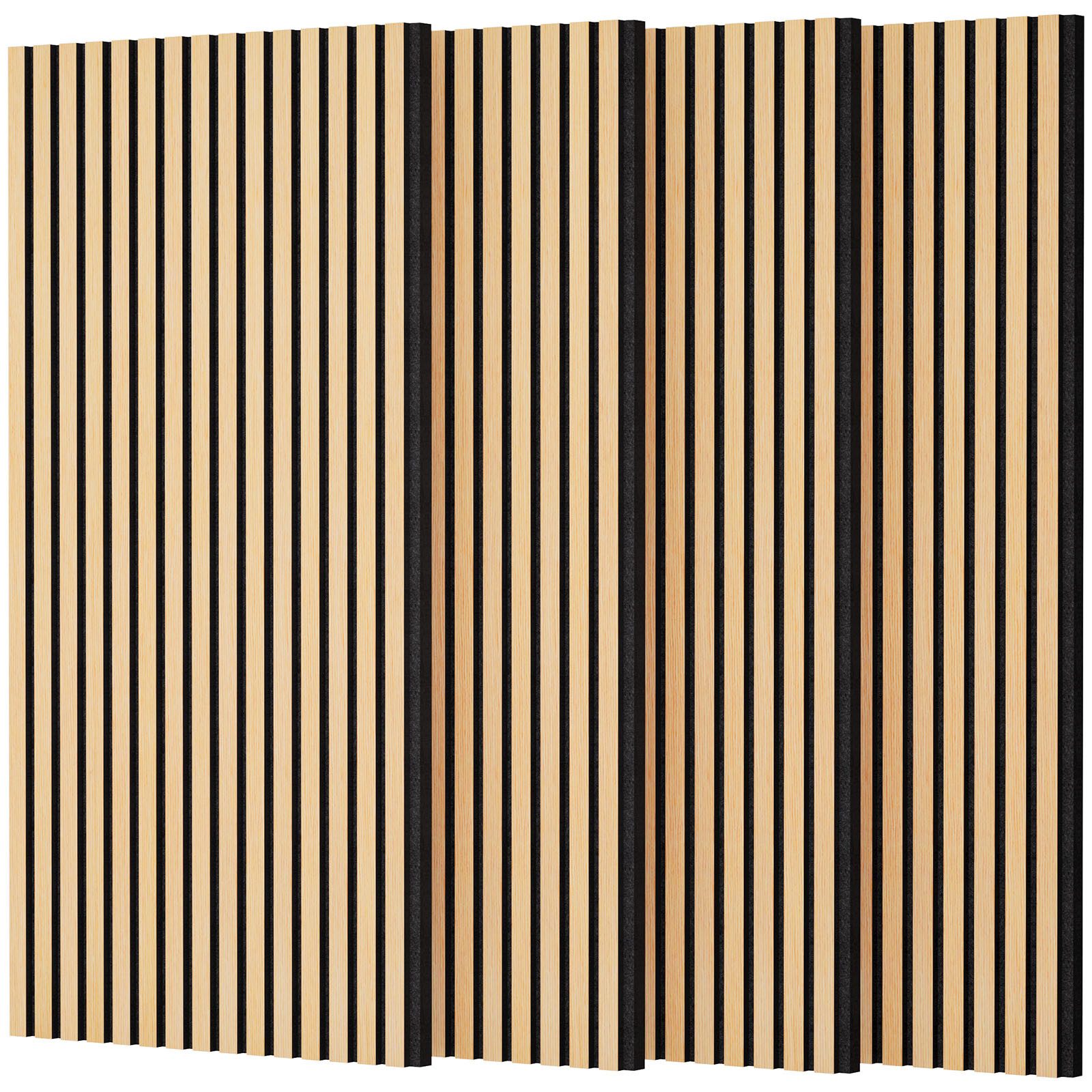 TONOR Schallschutzpaneel Holzfurnier Akustikpaneele selbstklebend,3D Wandpaneele Holzoptik, (4-tlg)