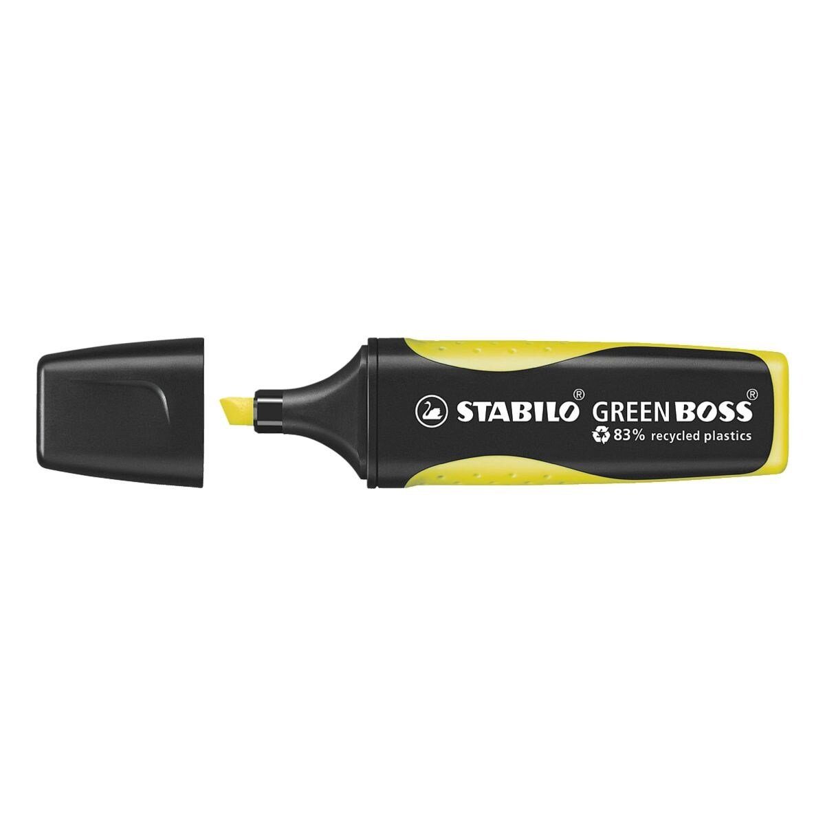 Textmarker Green (1-tlg), BOSS®, umweltfreundlicher STABILO Marker gelb