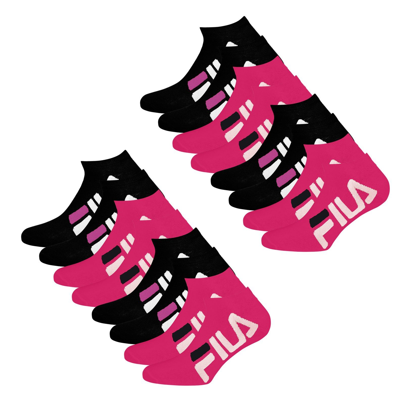 Fila Sneakersocken Calza Inivisible Socks (8-Paar) mit großem Markenschriftzug 629 black / fuxia