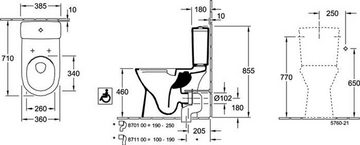 Villeroy & Boch WC-Komplettset V&B Stand-WC ViCare ti. 360x710mm spülra