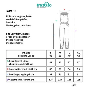 malito more than fashion Jumpsuit 1585 figurbetonter trägerloser Overall Einteiler