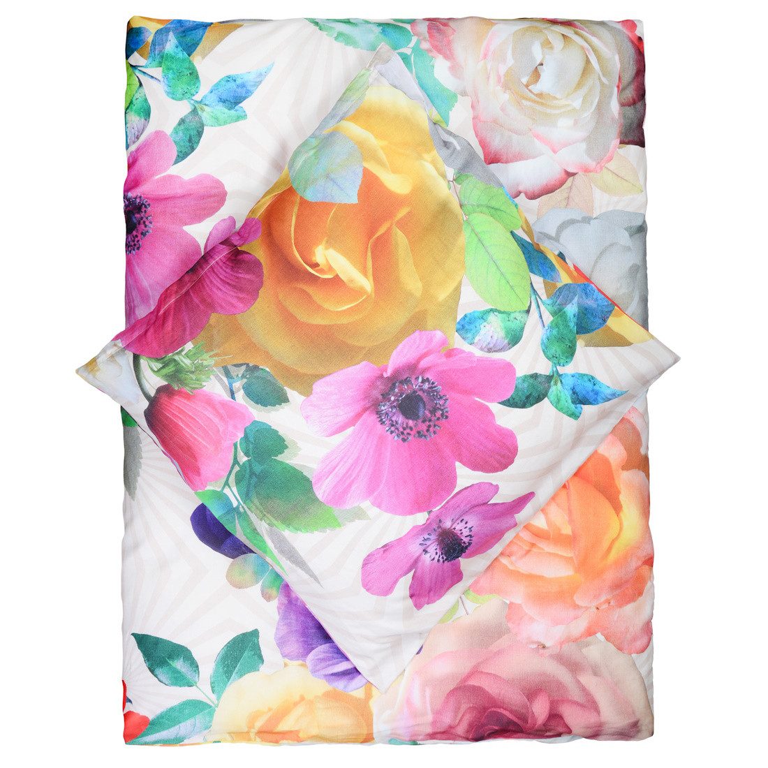 LIVING DREAMS Bettwäsche Satin Bettwäsche KARIBIK 135x200 cm 155x220 cm Bettwäsche Set Blumen, 2 teilig