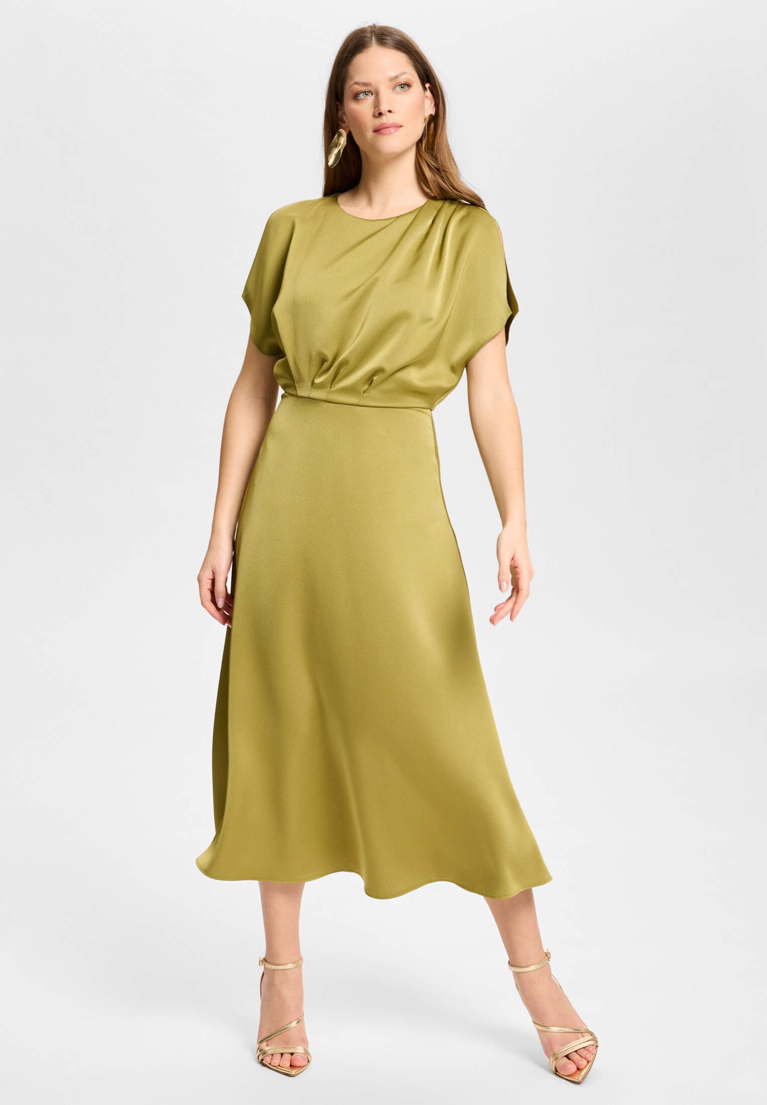 SWING Cocktailkleid Taillierter Schnitt mit fließendem Rockteil