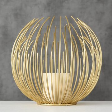 BOLTZE Windlicht Cylon, Goldene Eisenstäbe, mit Kerze, Skandinavisches Design