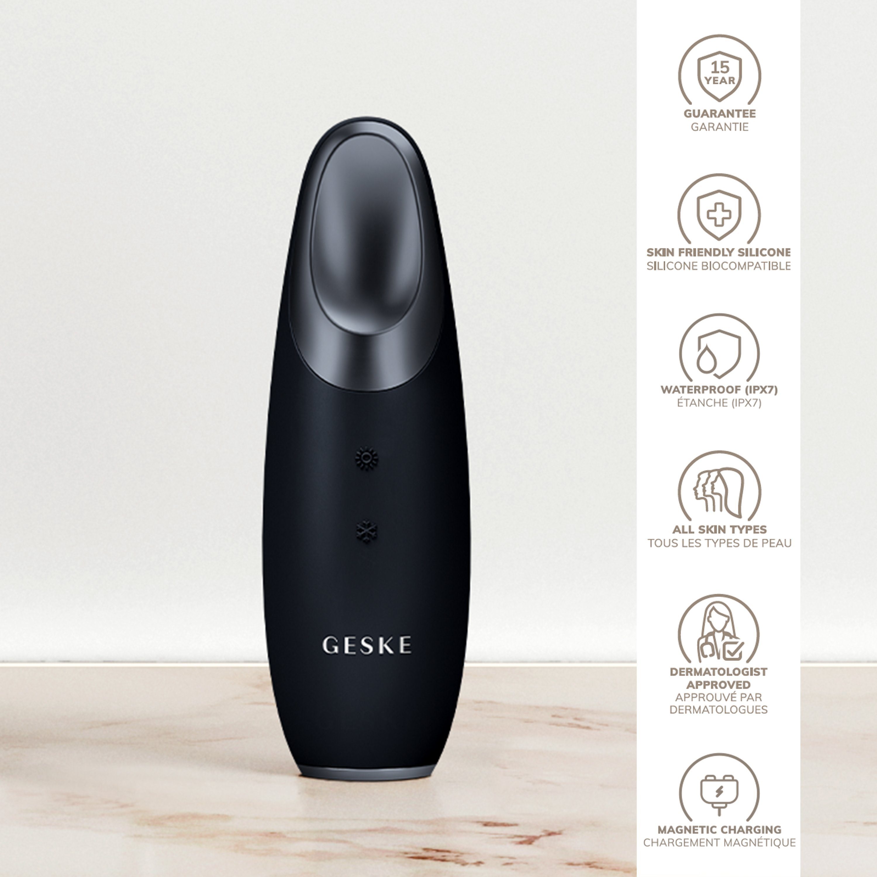 GESKE German Beauty Tech Augen-Roll-on personalisierte Energizer 2-tlg., Mit kostenloser Eye Du GESKE Warm (SmartAppGuided Gerät erhältst der App deine 6 Device), Cool Black inkl. SmartAppGuided™ in & 1, APP Hautpflegeroutine