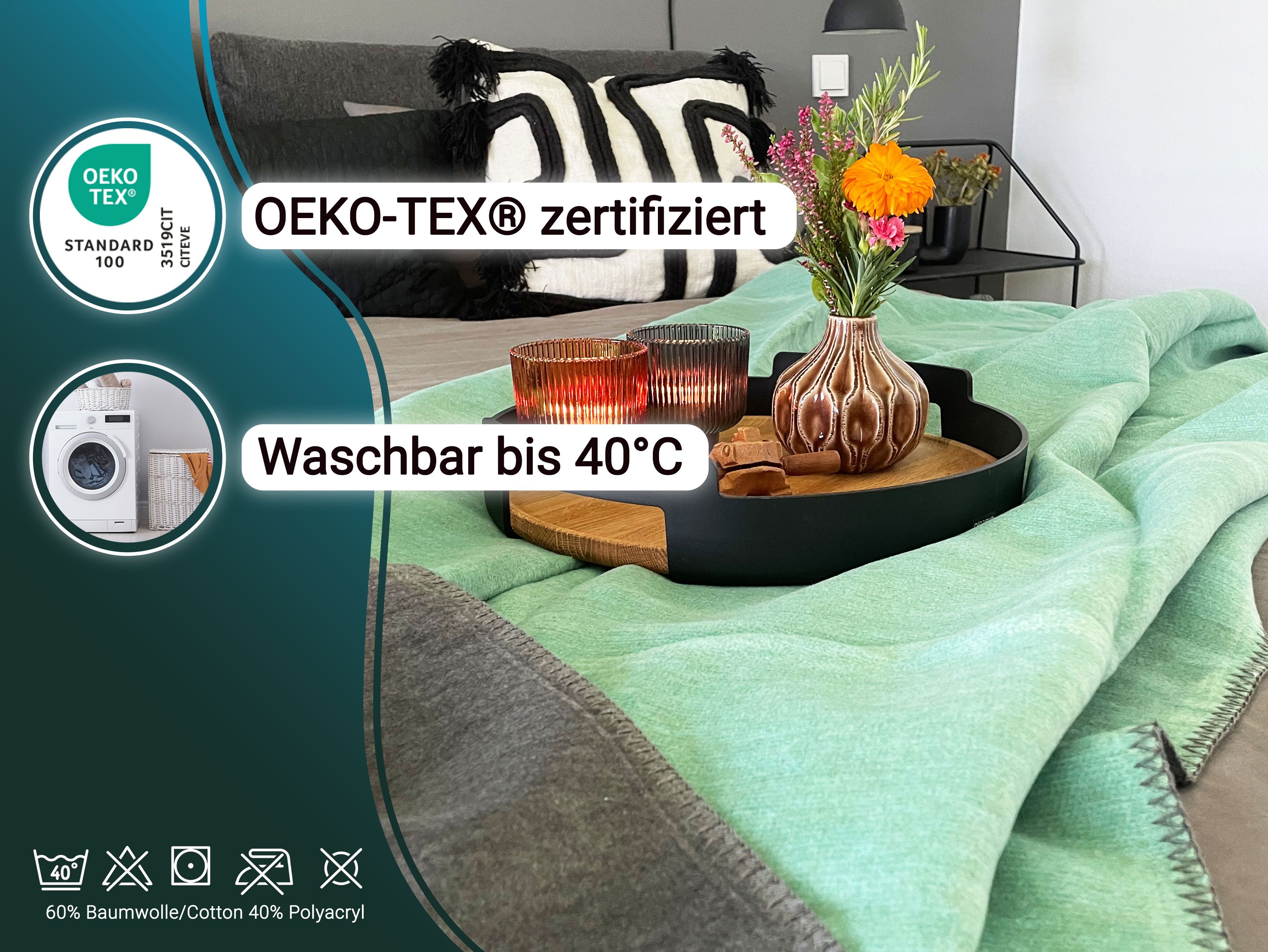 Wohndecke, ZOLLNER, Wendeoptik, 150 x 200 günstig online kaufen